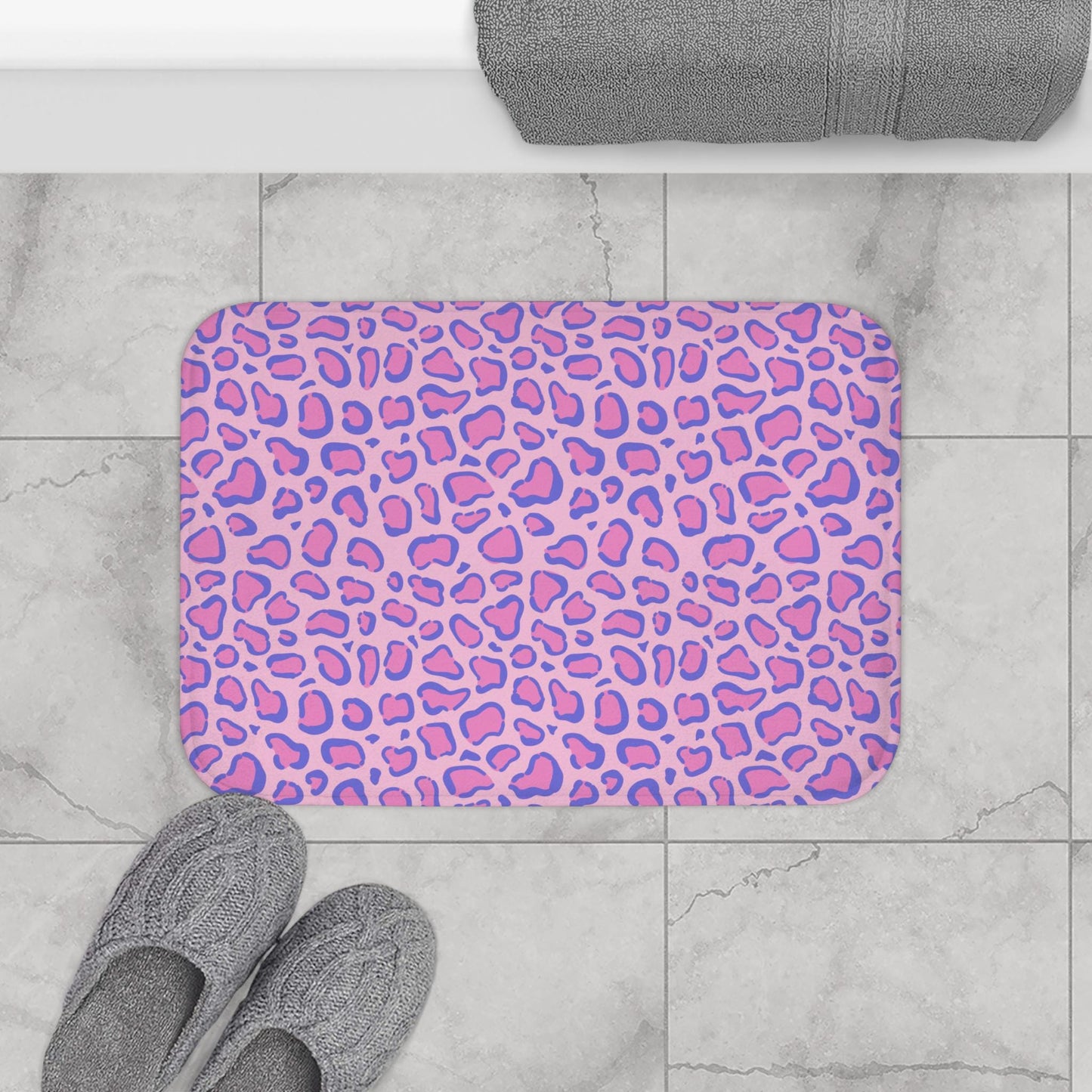 Pastel leopard shower curtain, lavender pink animal print decor, dopamine cute baddie aesthetic, girly bathroom upgrade, playful gift idea