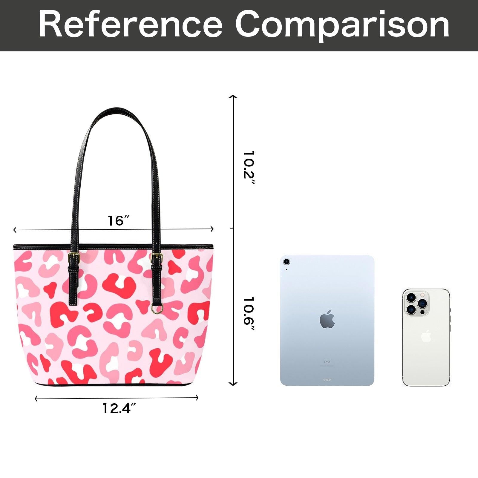 Pink Leopard Tote Bag, Animal Print Shoulder Purse, Bold Everyday Handbag, Trendy Statement Carryall