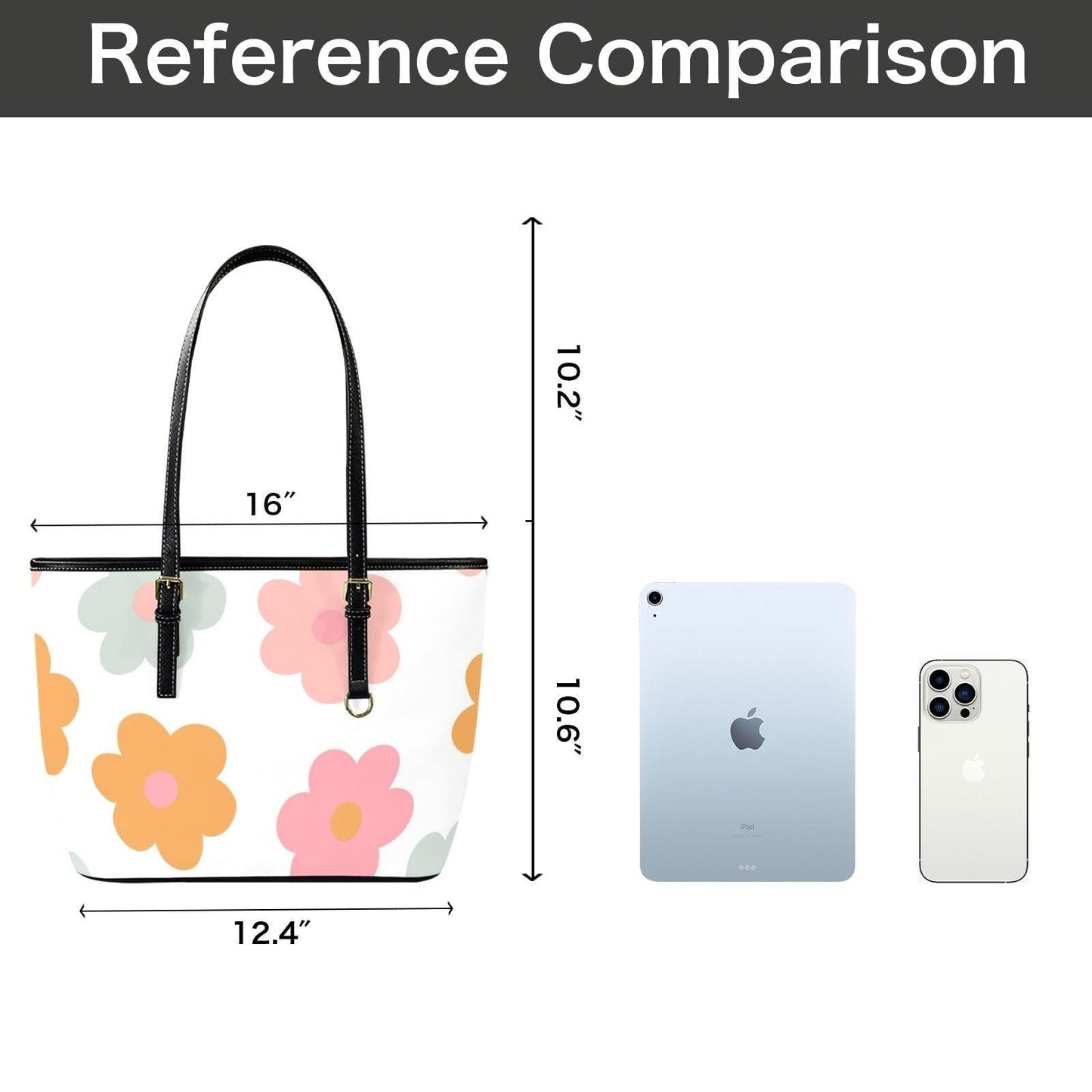 Retro Daisy Tote Bag, Mod Flower Shoulder Purse, Cute Everyday Carryall, Playful Floral Handbag