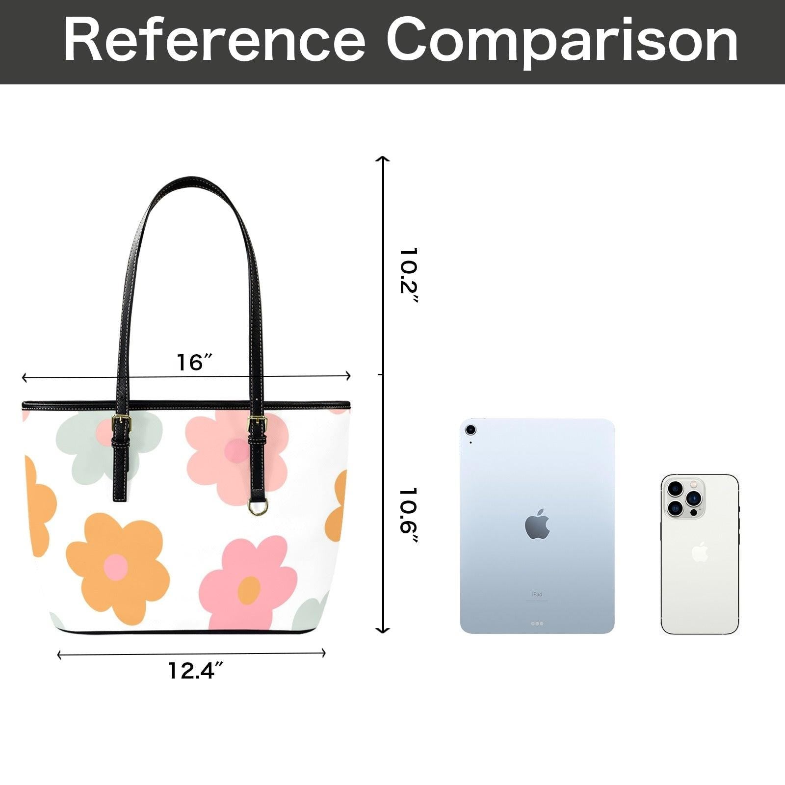 Retro Daisy Tote Bag, Mod Flower Shoulder Purse, Cute Everyday Carryall, Playful Floral Handbag