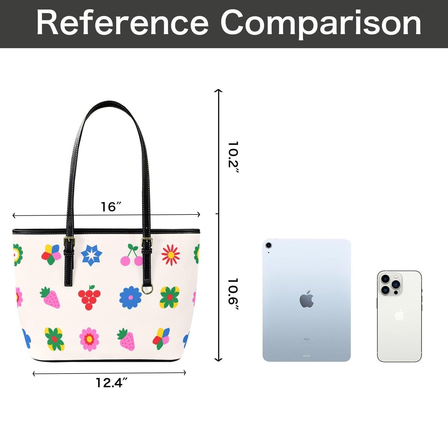 Retro Fruit Tote Bag, Strawberry Cherry Shoulder Purse, Playful Market Carryall, Colorful Everyday Handbag