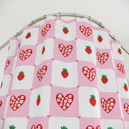 Retro flower shower curtain, dopamine overload bathroom decor, bold 70s pop art style, colorful maximalist home aesthetic, y2k gift idea