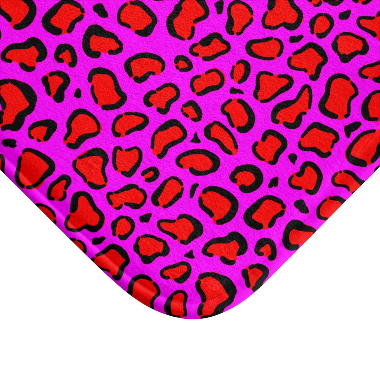 Hot pink leopard shower curtain, dopamine wild bathroom decor, bold animal print baddie aesthetic, y2k maximalist alt bath style, gift idea