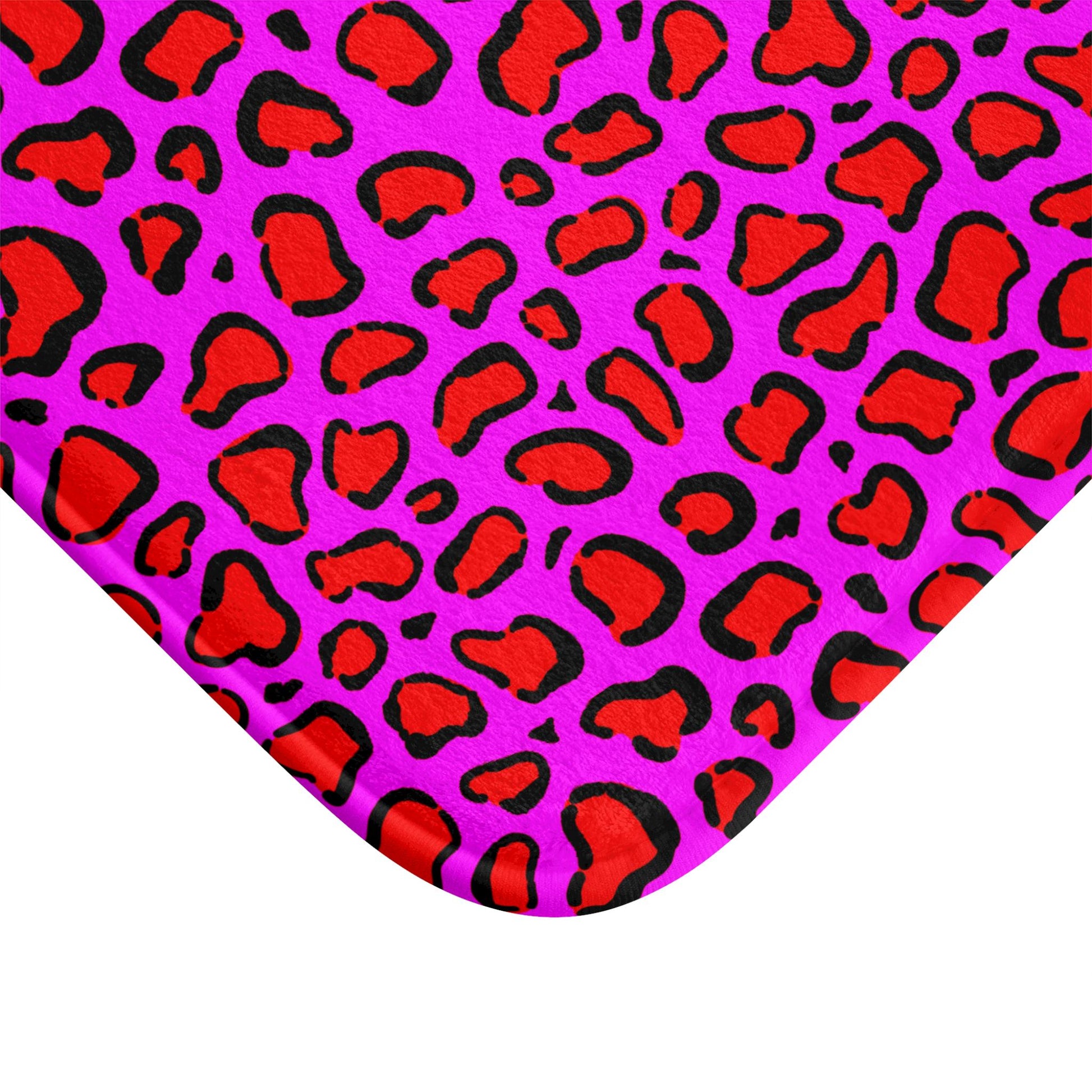 Hot pink leopard shower curtain, dopamine wild bathroom decor, bold animal print baddie aesthetic, y2k maximalist alt bath style, gift idea