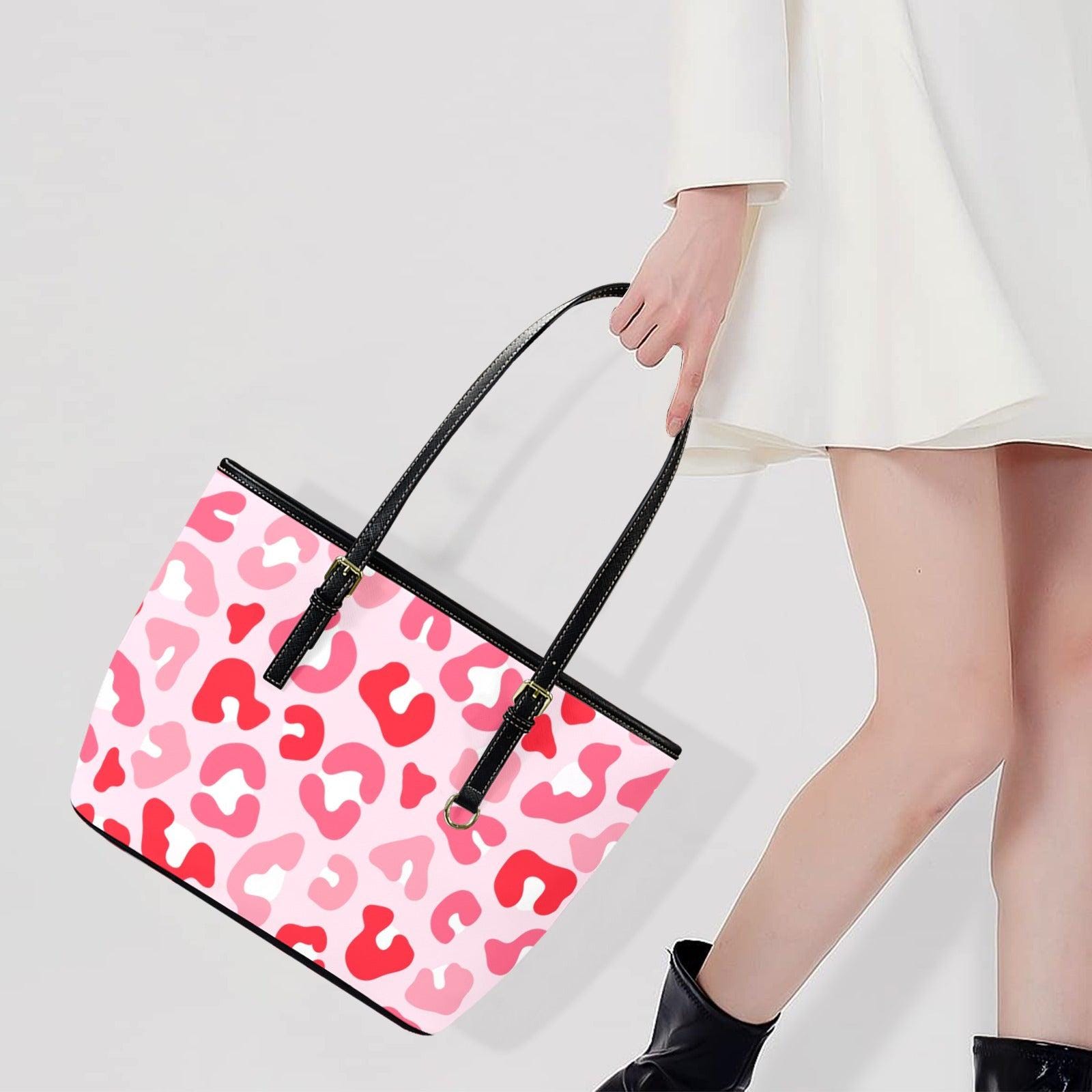 Blush Cheetah Tote Bag, Pink Animal Print Shoulder Purse, Cute Everyday Carryall, Girly Outfit Handbag