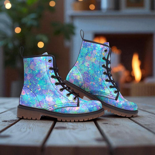 Pastel Rave Boots, Watercolor Festival Shoes, Kawaii Dopamine Outfit