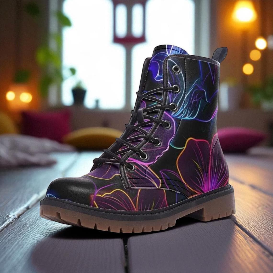 Neon Glow Festival Boots Psychedelic Rave Party Dopamine Shoes