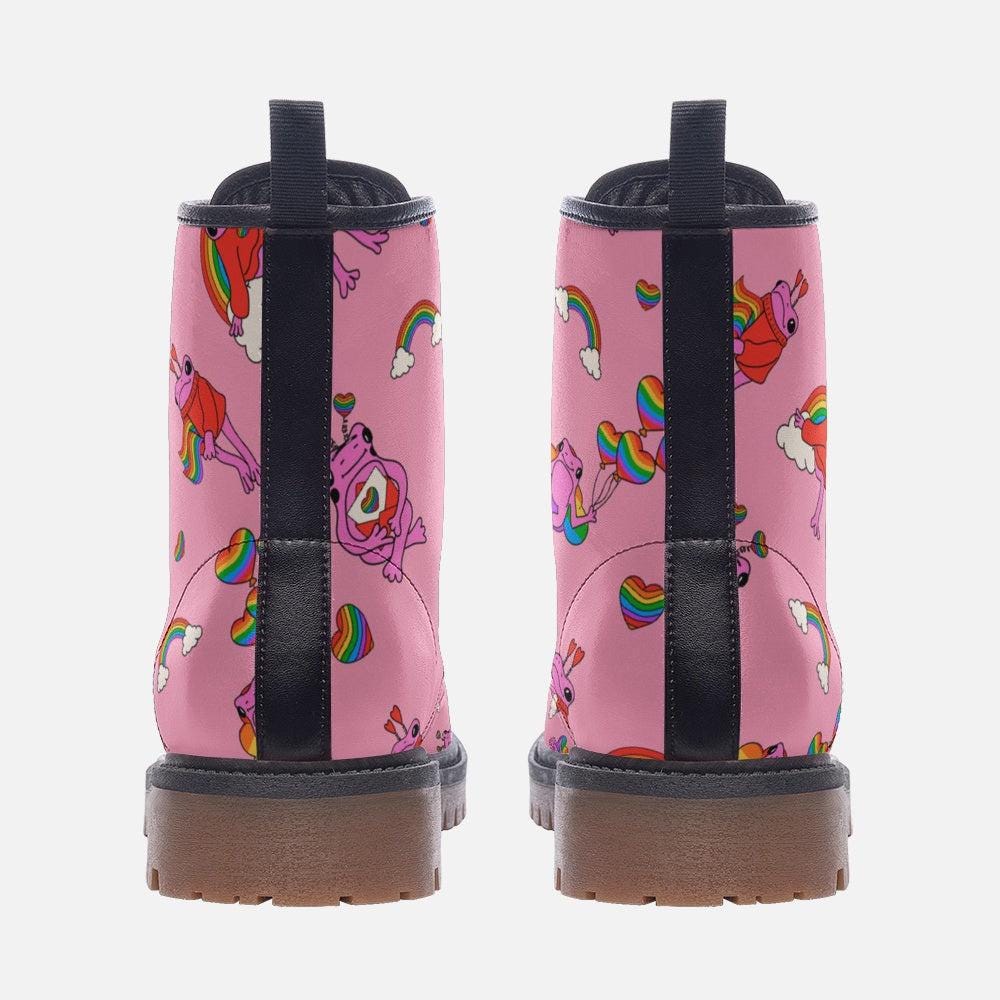 Pink Unicorn Rainbow Boots Kawaii Pastel Fairycore Festival Shoes
