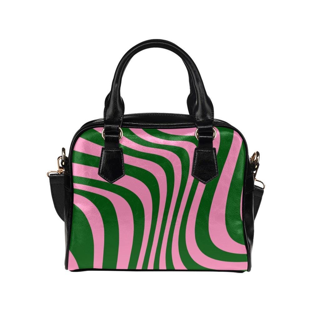 Pink Cow Print Shoulder Bag, Pastel Mini Satchel Purse, Y2K Cute Fashion Bag, Trendy Aesthetic Crossbody