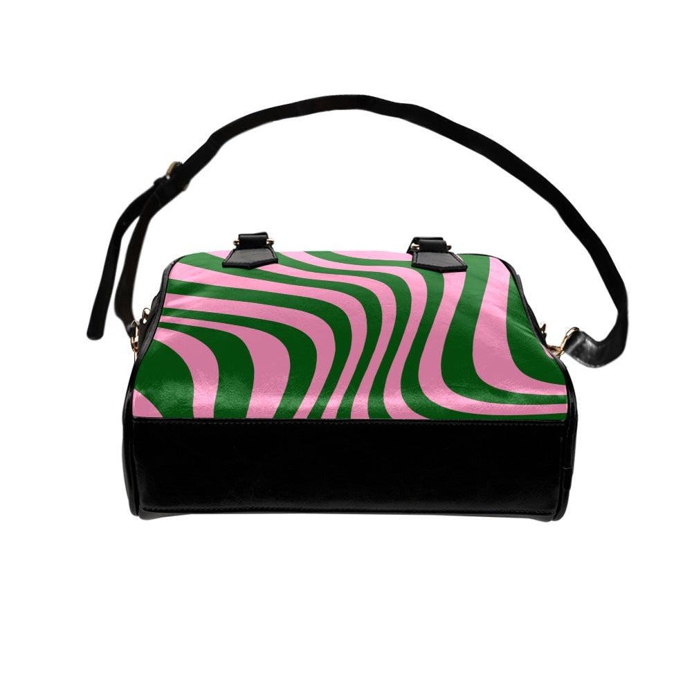 Pink Cow Print Shoulder Bag, Pastel Mini Satchel Purse, Y2K Cute Fashion Bag, Trendy Aesthetic Crossbody