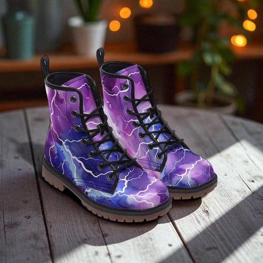 Lightning Storm Rave Boots, Festival Lace Up Platform Boots, Electric Punk Shoe Statement
