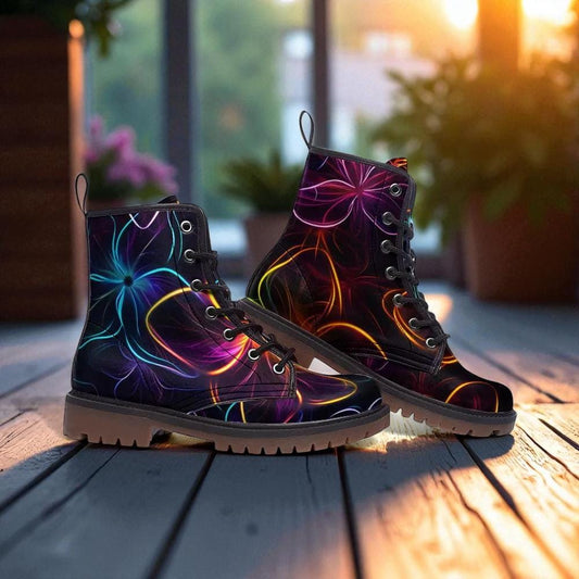 Neon Glow Festival Boots Psychedelic Rave Party Dopamine Shoes
