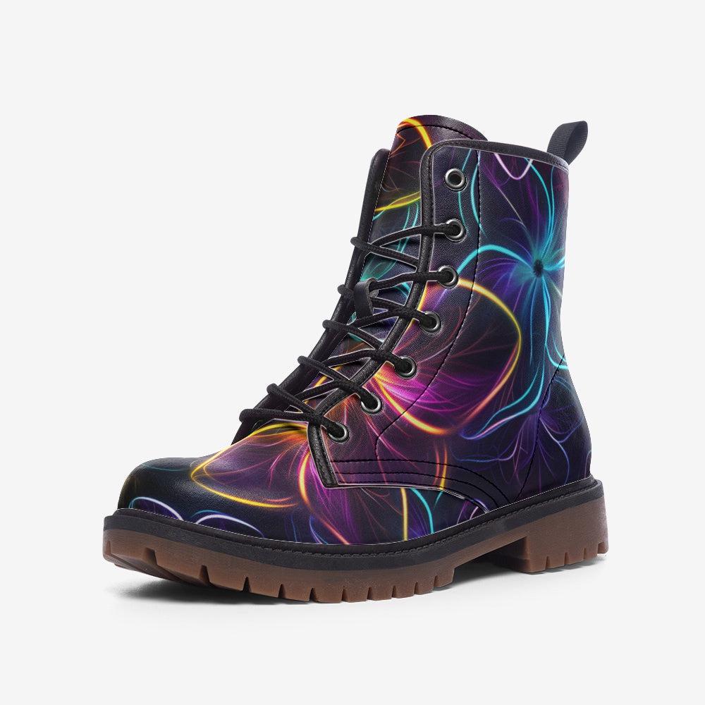 Neon Glow Festival Boots Psychedelic Rave Party Dopamine Shoes