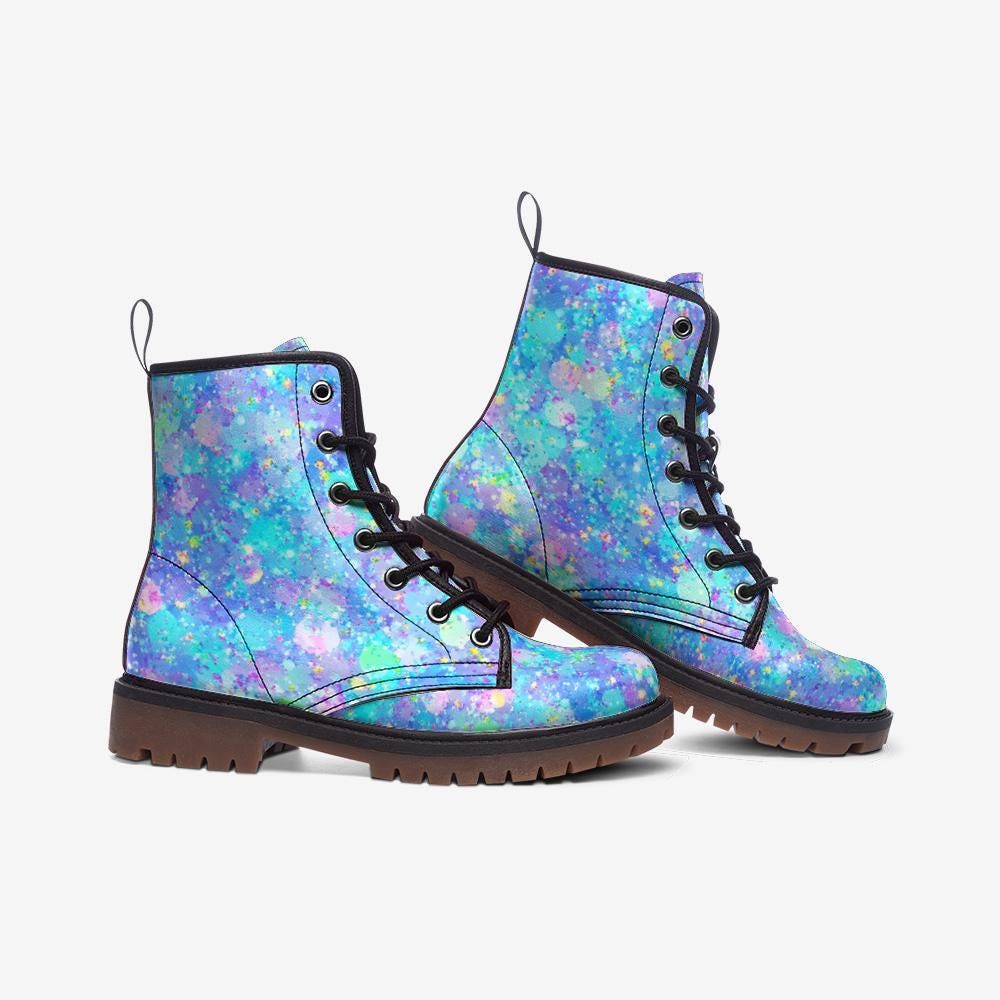 Pastel Rave Boots, Watercolor Festival Shoes, Kawaii Dopamine Outfit