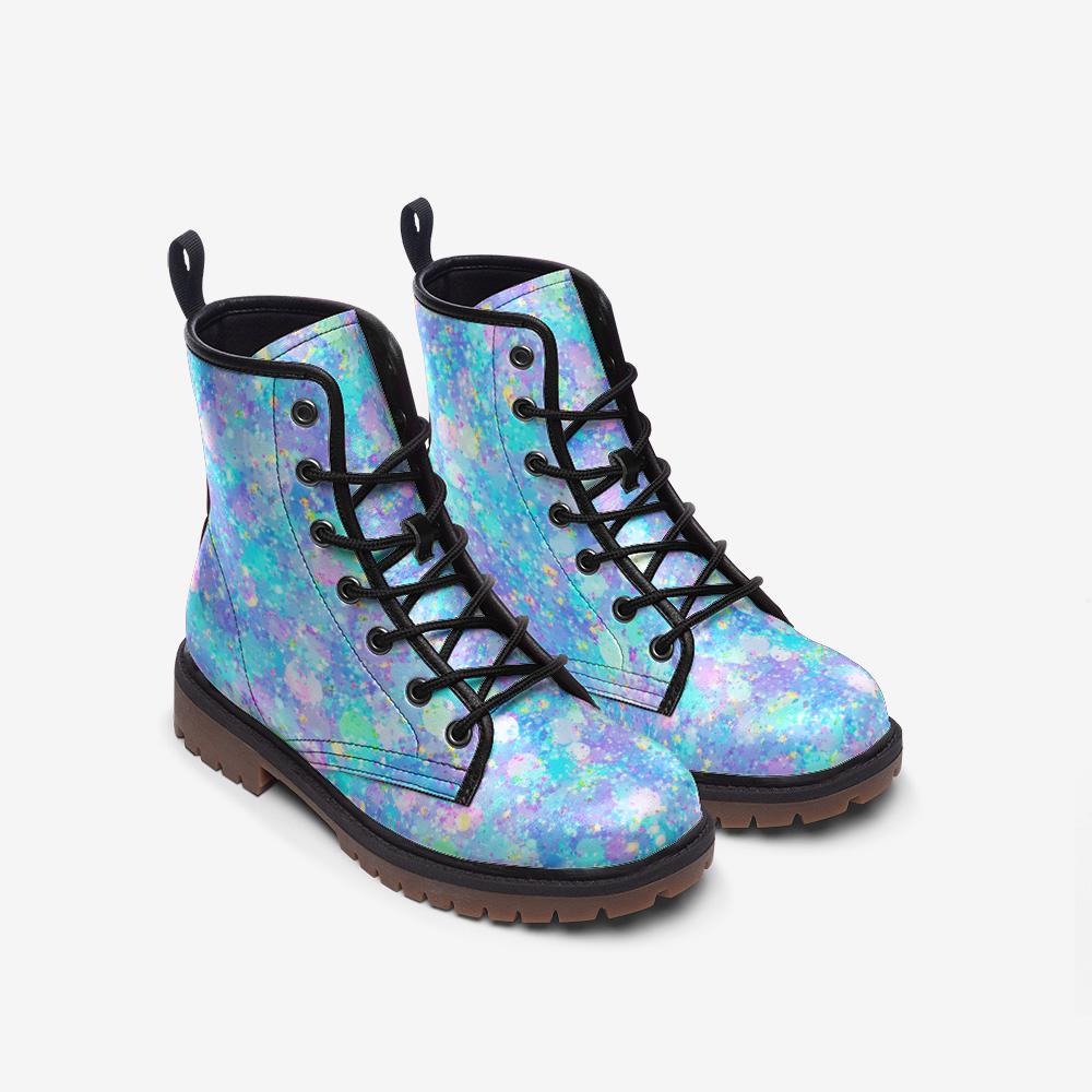 Pastel Rave Boots, Watercolor Festival Shoes, Kawaii Dopamine Outfit