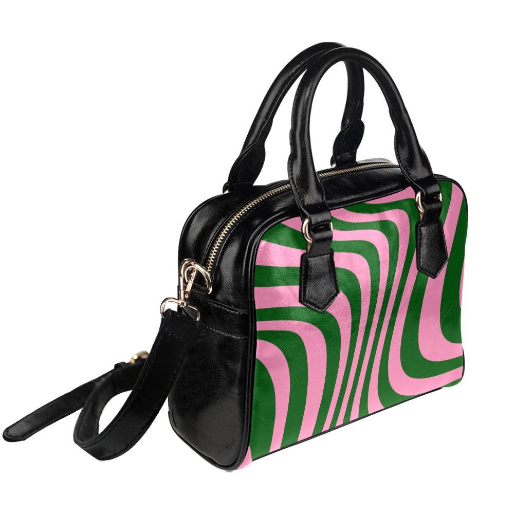 Pink Cow Print Shoulder Bag, Pastel Mini Satchel Purse, Y2K Cute Fashion Bag, Trendy Aesthetic Crossbody