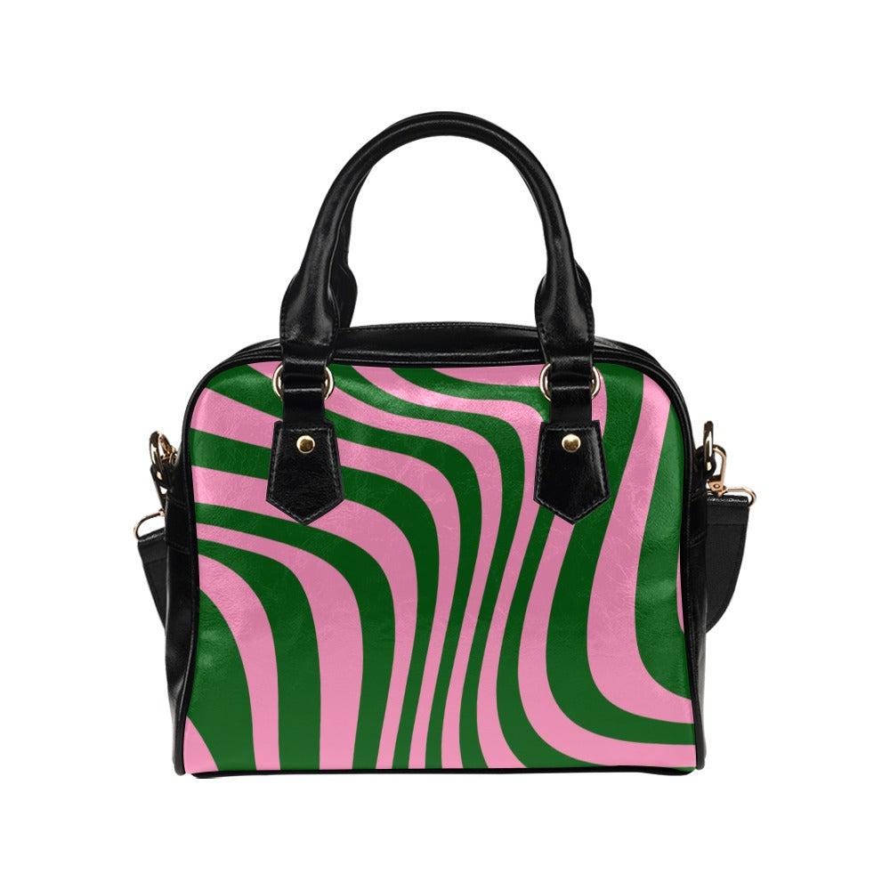 Pink Cow Print Shoulder Bag, Pastel Mini Satchel Purse, Y2K Cute Fashion Bag, Trendy Aesthetic Crossbody
