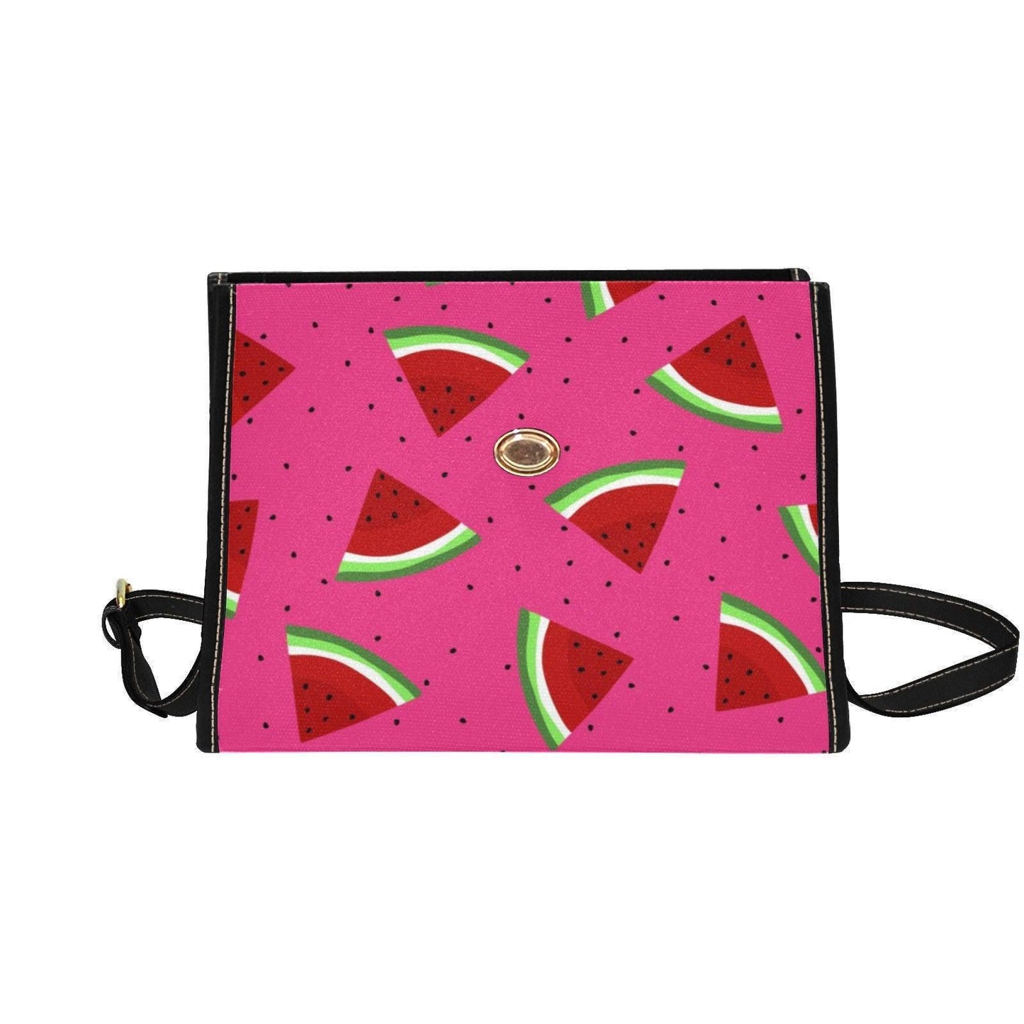 Watermelon Slice Satchel Purse, Pink Summer Crossbody Bag, Cute Beach Handbag for Festival Travel
