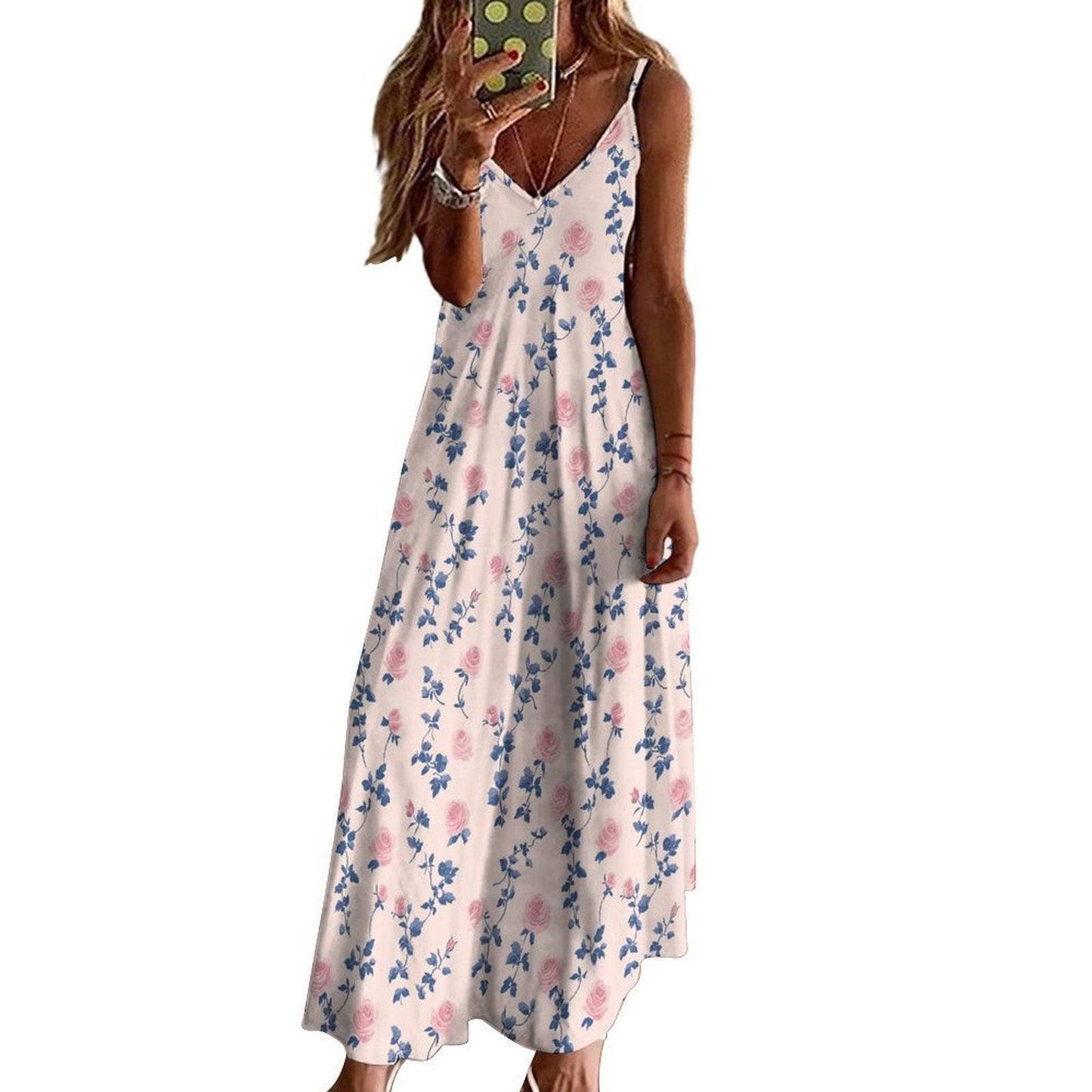 Vintage rose floral maxi dress, cottagecore garden outfit, fairycore summer dress, romantic pastel gown