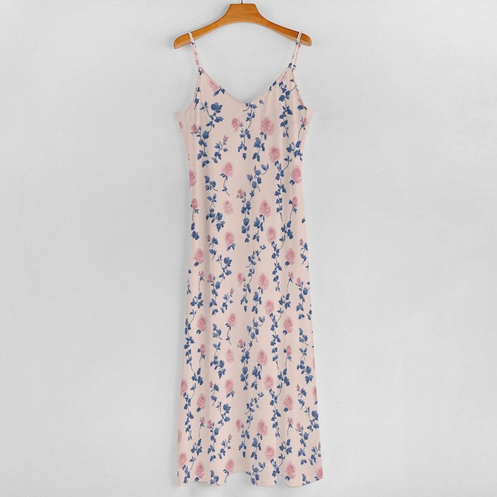 Vintage rose floral maxi dress, cottagecore garden outfit, fairycore summer dress, romantic pastel gown