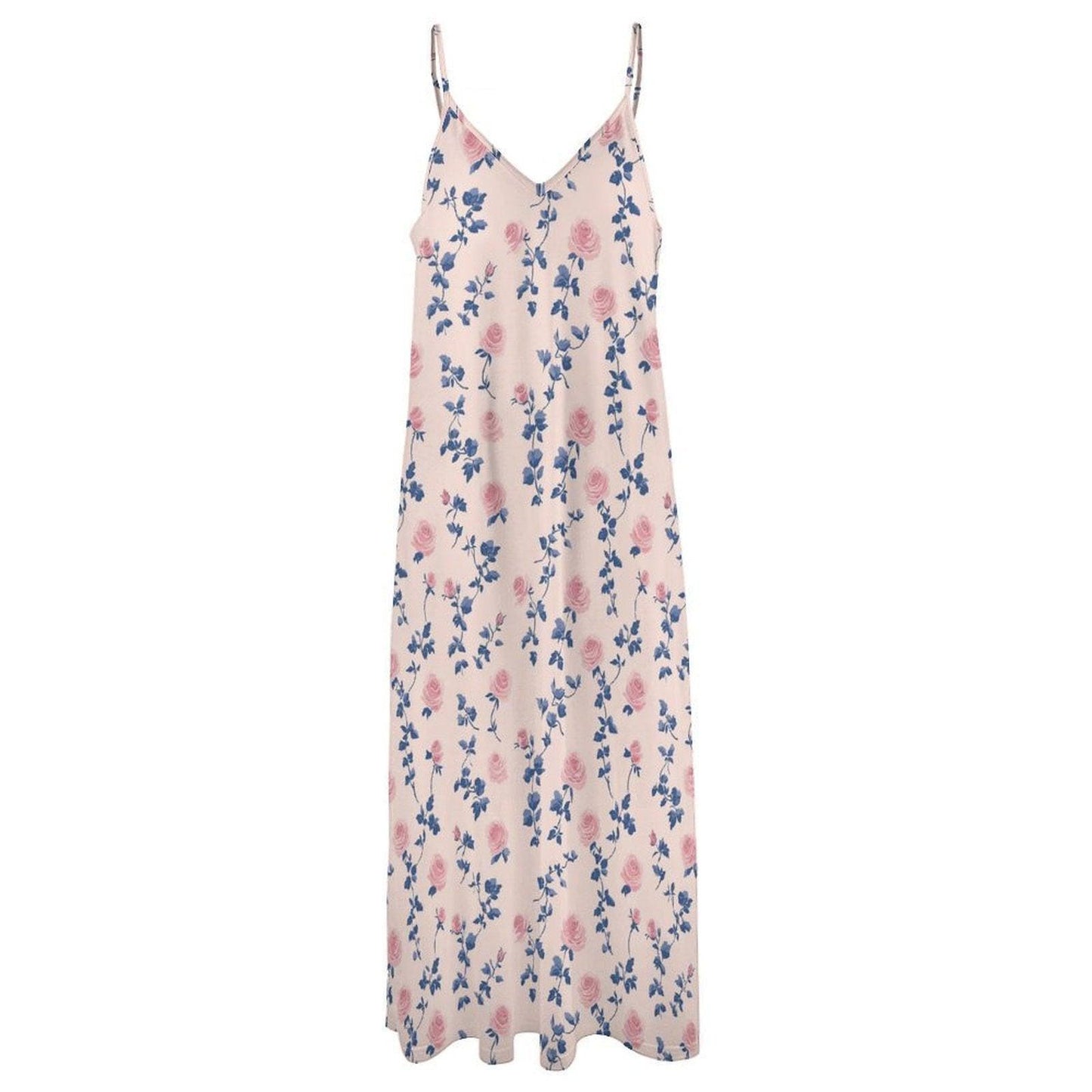 Vintage rose floral maxi dress, cottagecore garden outfit, fairycore summer dress, romantic pastel gown