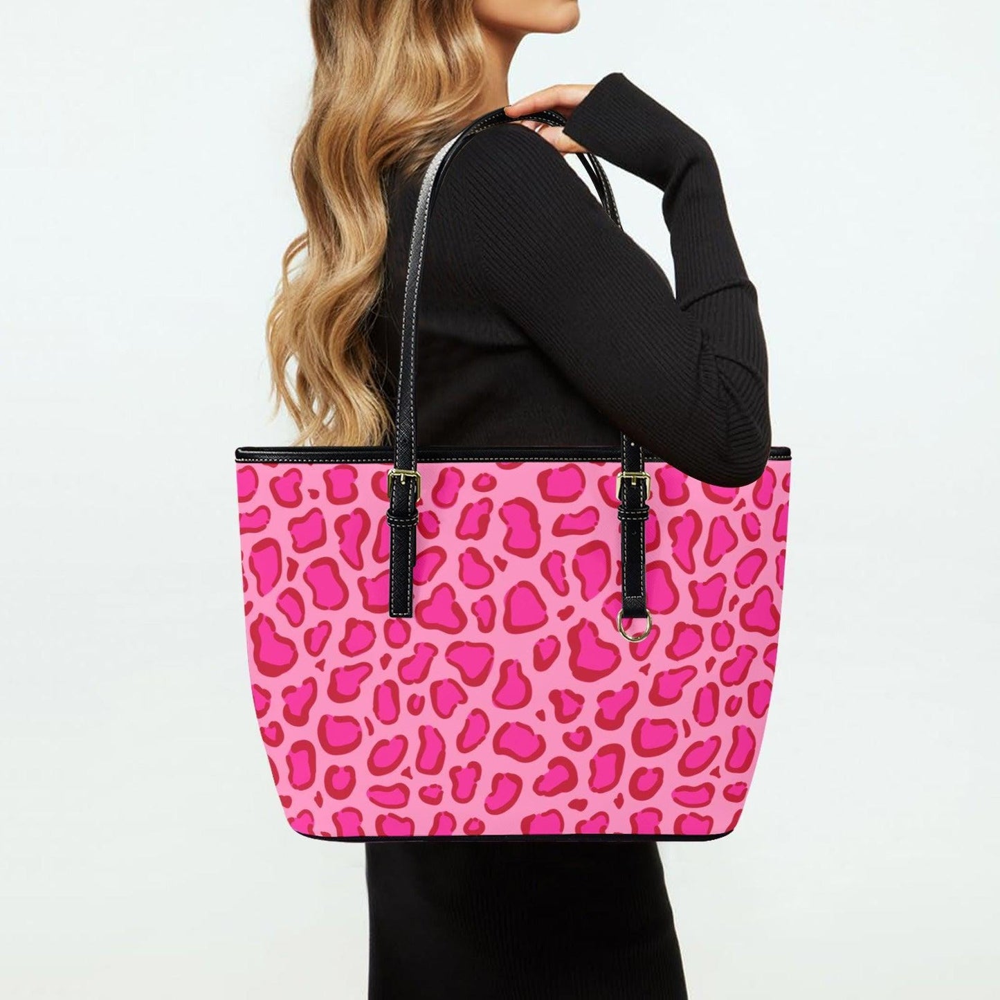 Fuchsia Spotted Tote Purse, Bold Pink Shoulder Bag, Trend Driven Statement Carryall, Weekend Fashion Handbag