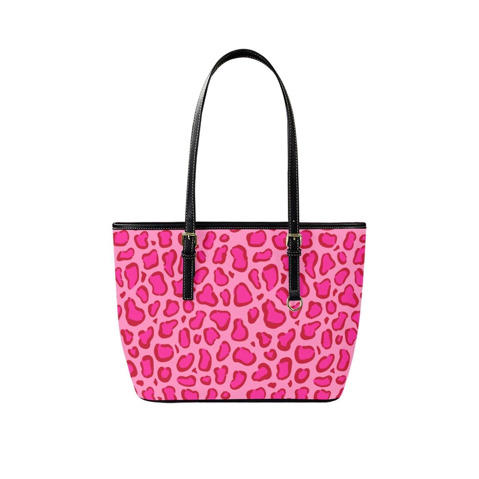 Fuchsia Spotted Tote Purse, Bold Pink Shoulder Bag, Trend Driven Statement Carryall, Weekend Fashion Handbag