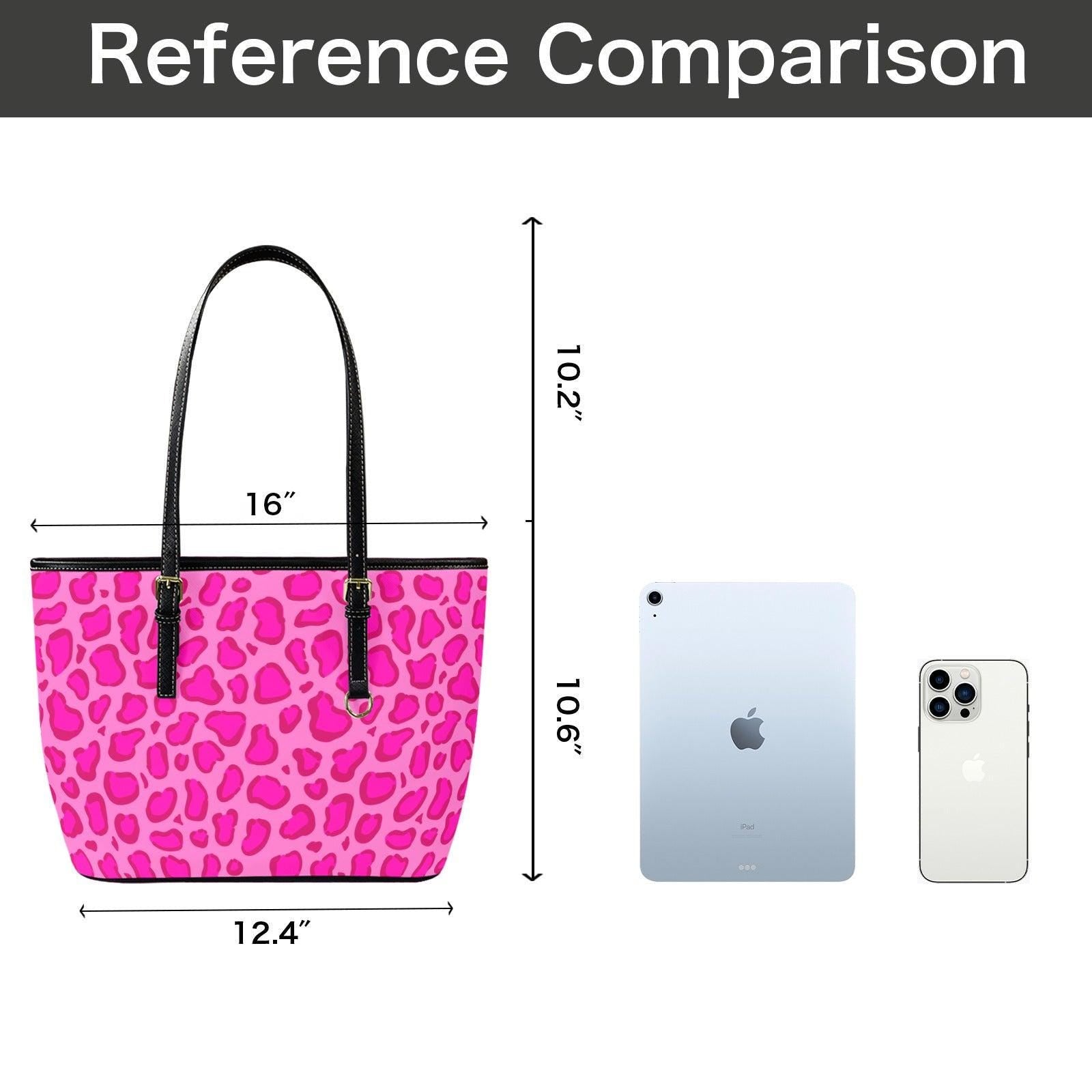 Hot Pink Leopard Tote Bag, Statement Animal Print Purse, Night Out Shoulder Bag, Trendy Fashion Carryall