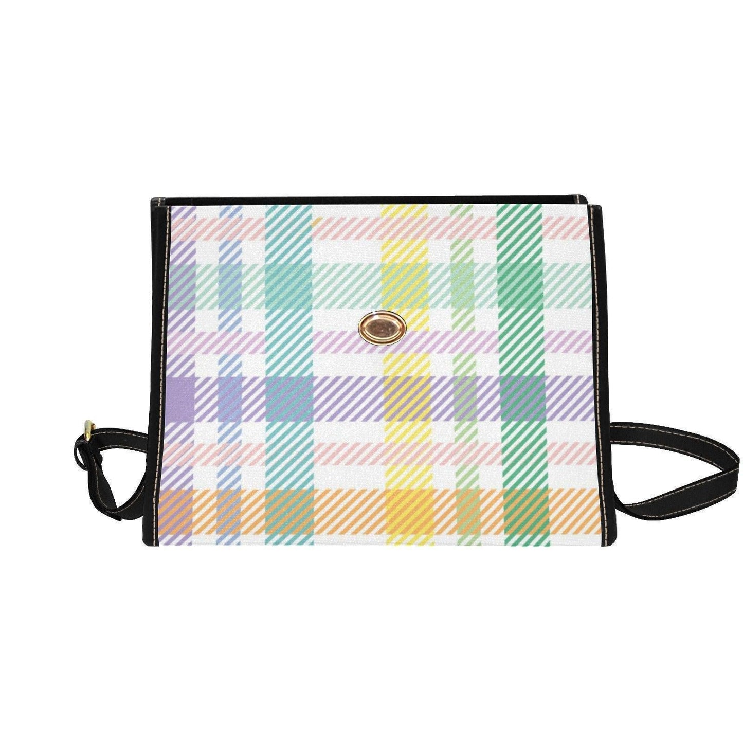Pastel Plaid Crossbody Bag, Cottagecore Vintage Tartan Purse, Spring Lightweight Handbag