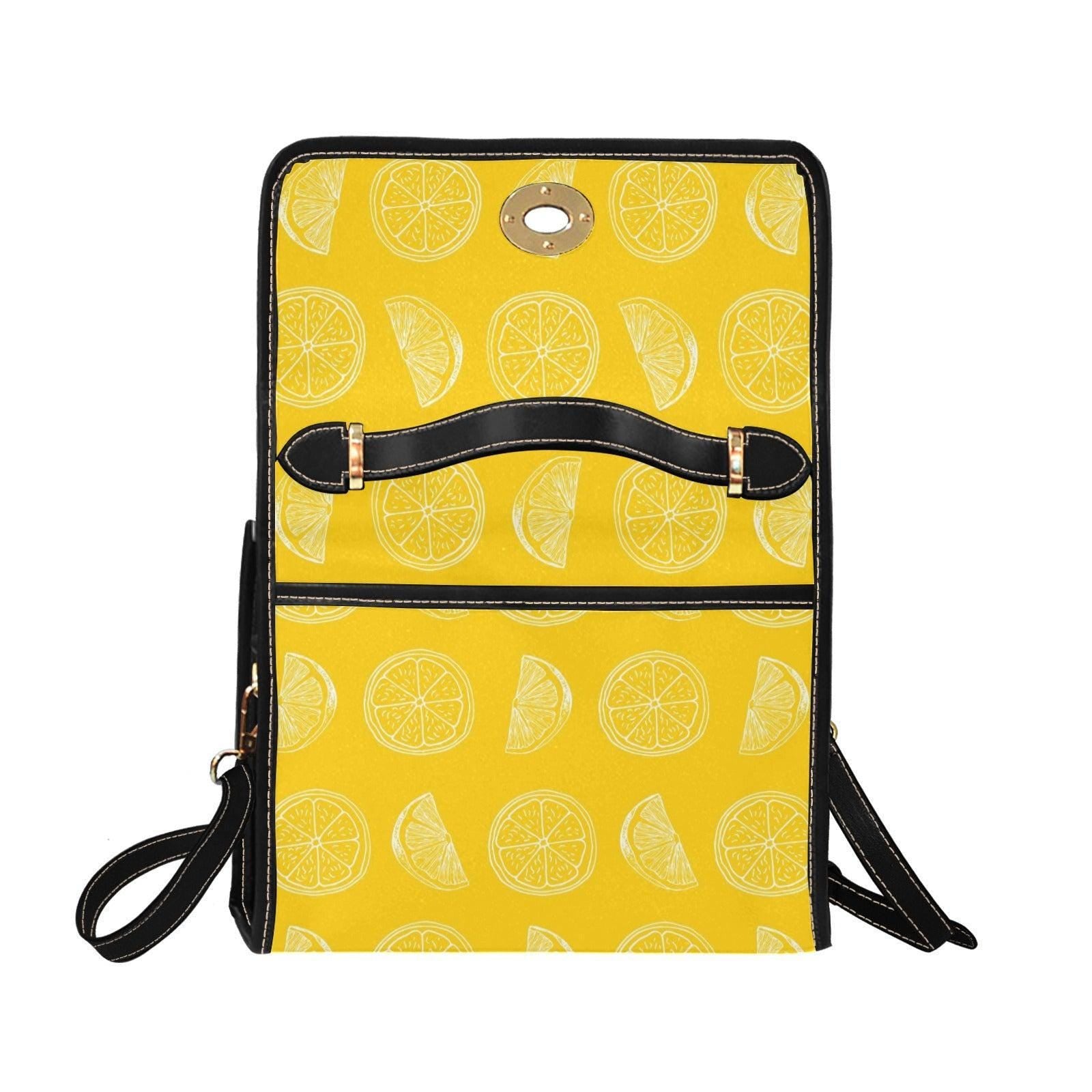 Citrus Lemon Pattern, Summer Fruit Print, Bright Yellow Bag, Cute Crossbody Purse, Tropical Style Gift, Playful Accessory,Fresh Fruit Design