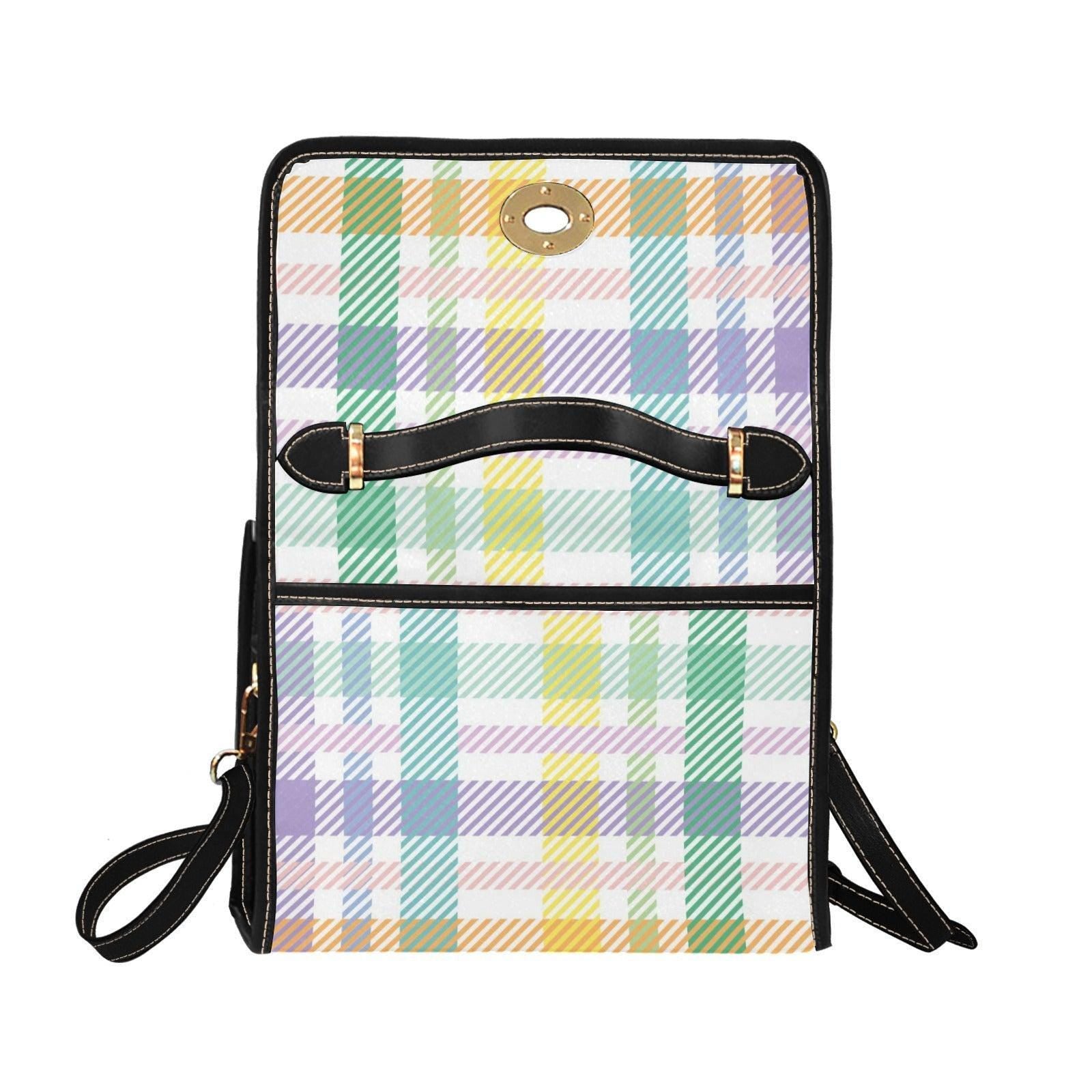 Pastel Plaid Crossbody Bag, Cottagecore Vintage Tartan Purse, Spring Lightweight Handbag