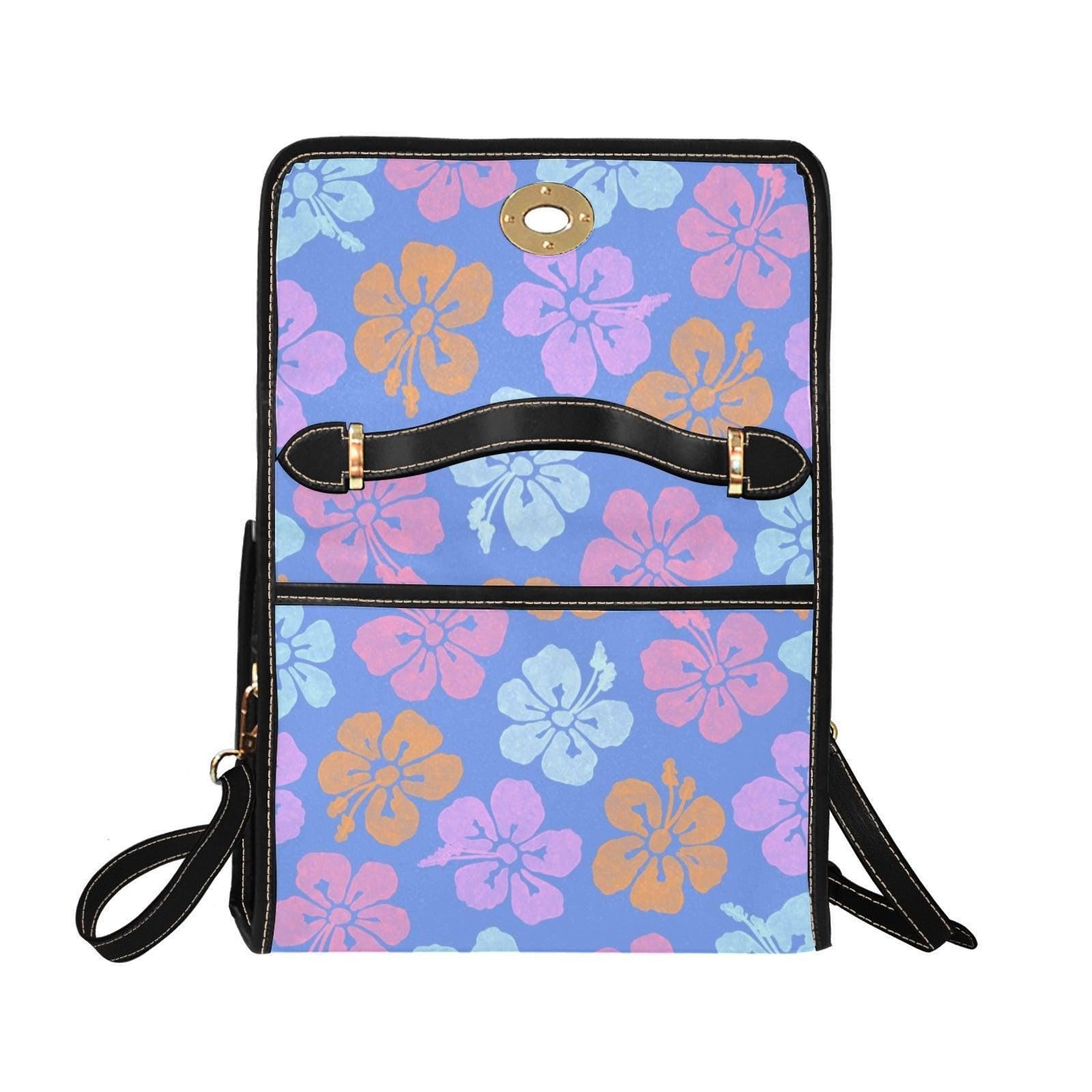 Hibiscus Top Handle Bag, Pastel Tropical Floral Clutch, Summer Resort Waterproof Purse