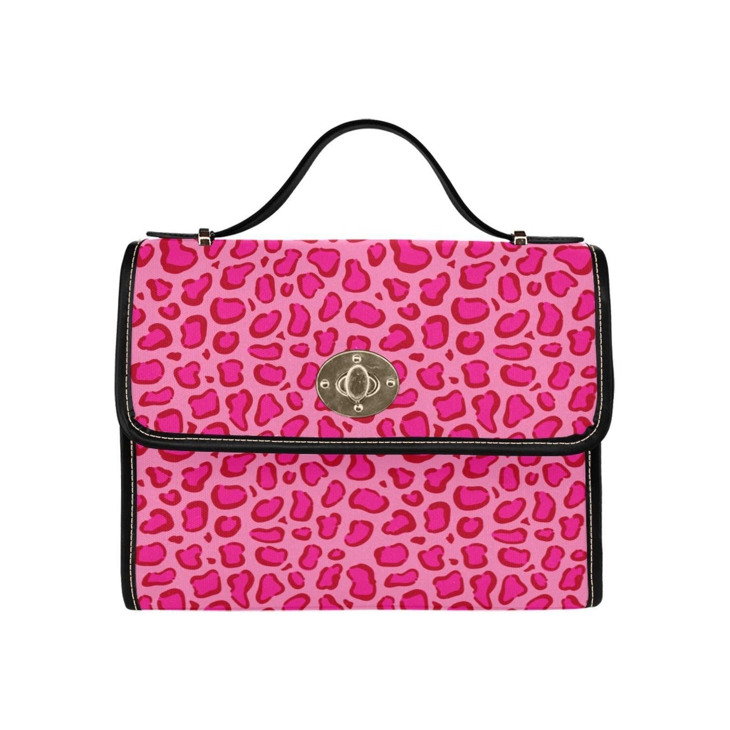 Hot Pink Leopard Print Crossbody Bag, Y2K Baddie Satchel, Vegan Leather Strap, Trendy Animal Print Purse