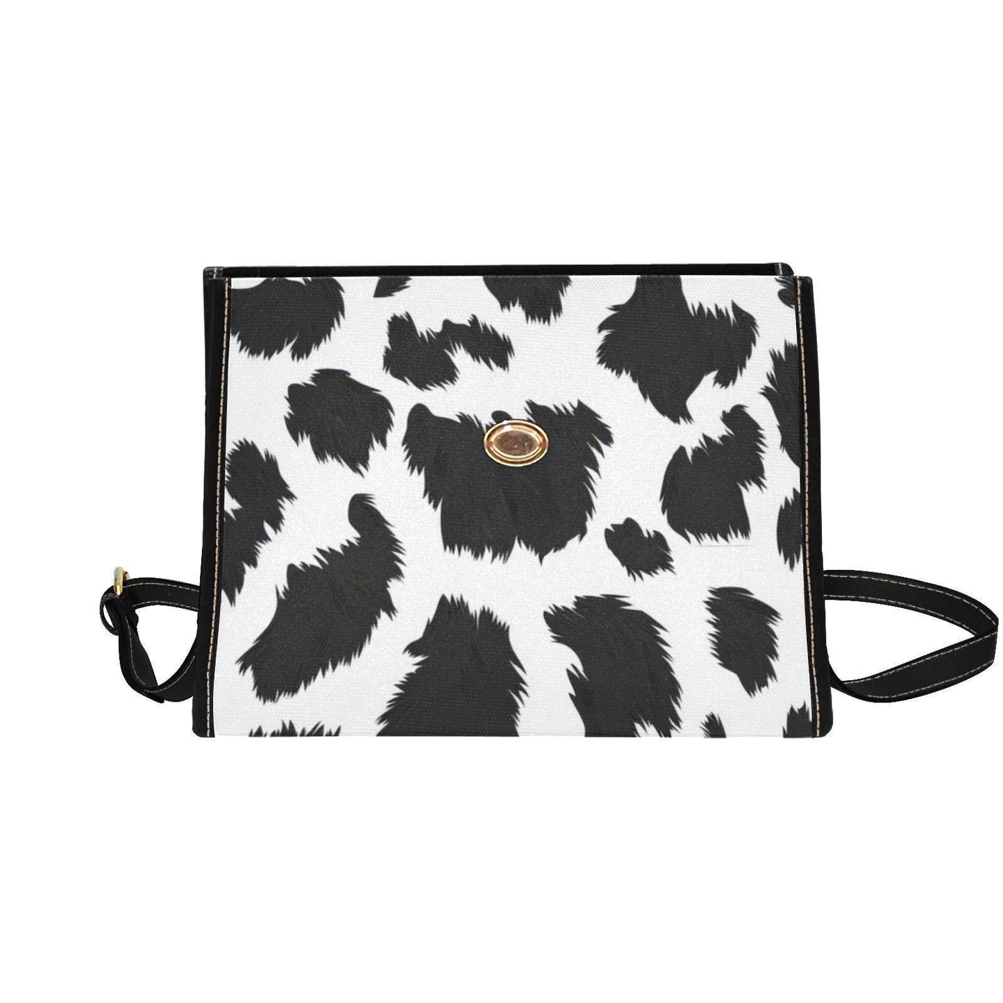 Cow Print Crossbody Bag, Faux Leather Western Purse, Animal Print Shoulder Bag, Trendy Vegan Handbag
