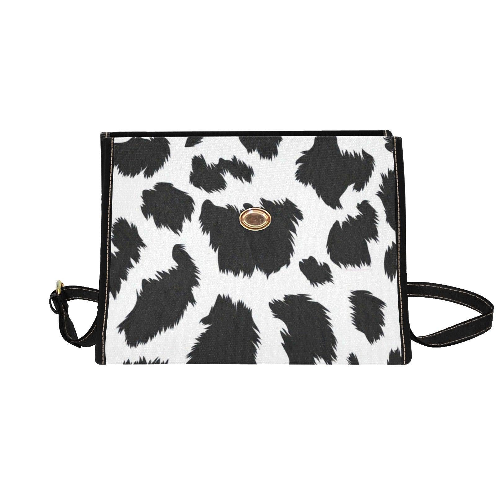 Cow Print Crossbody Bag, Faux Leather Western Purse, Animal Print Shoulder Bag, Trendy Vegan Handbag