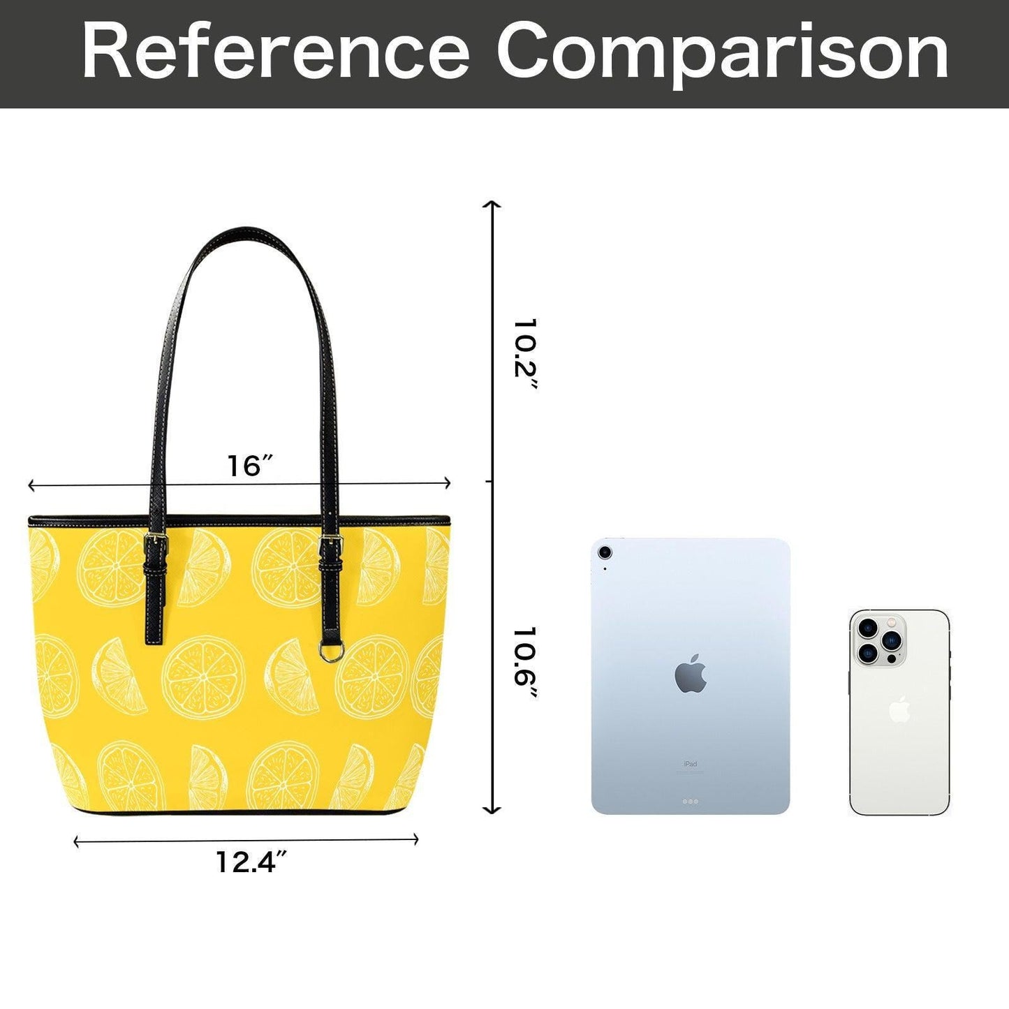 Yellow Citrus Tote Bag, Lemon Slice Shoulder Purse, Bright Market Carryall, Sunny Summer Handbag