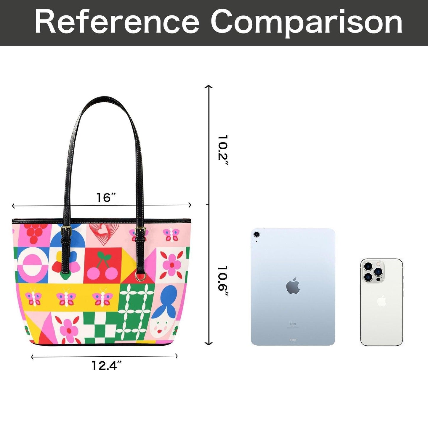 Scandinavian Floral Tote Bag, Nordic Patchwork Shoulder Purse, Bright Folk Art Carryall, Everyday Statement Handbag