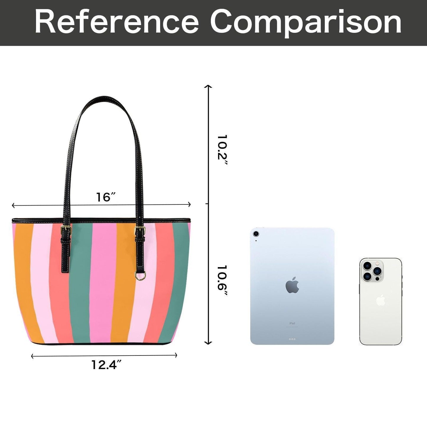Pastel Stripe Tote Bag, Color Block Shoulder Bag, Preppy Everyday Purse, Cute Spring Shopping Tote