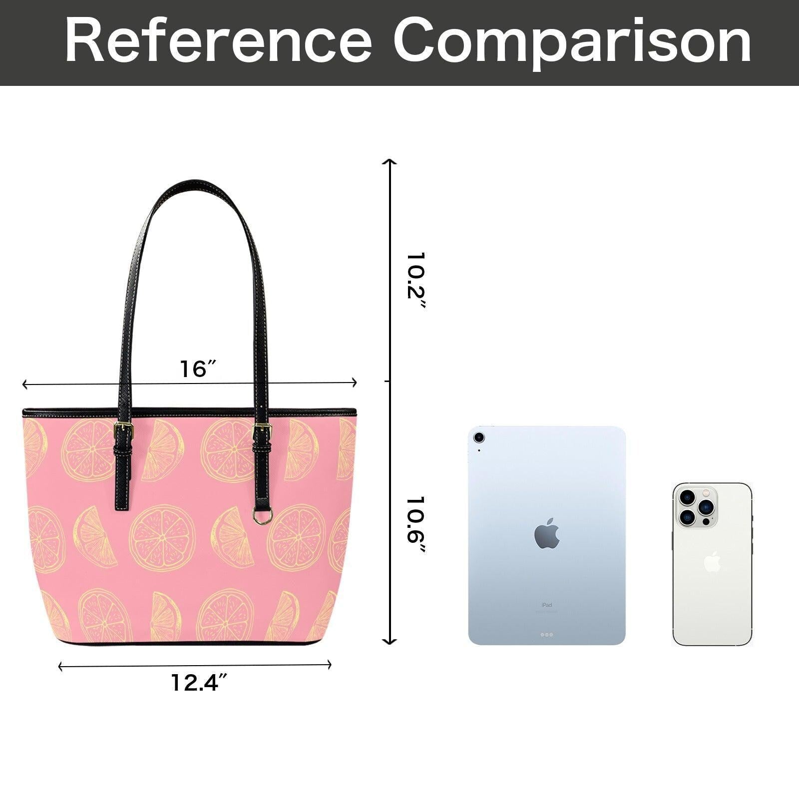 Pink Citrus Beach Tote, Grapefruit Print Shoulder Bag, Summer Vacation Purse, Poolside Resort Carryall