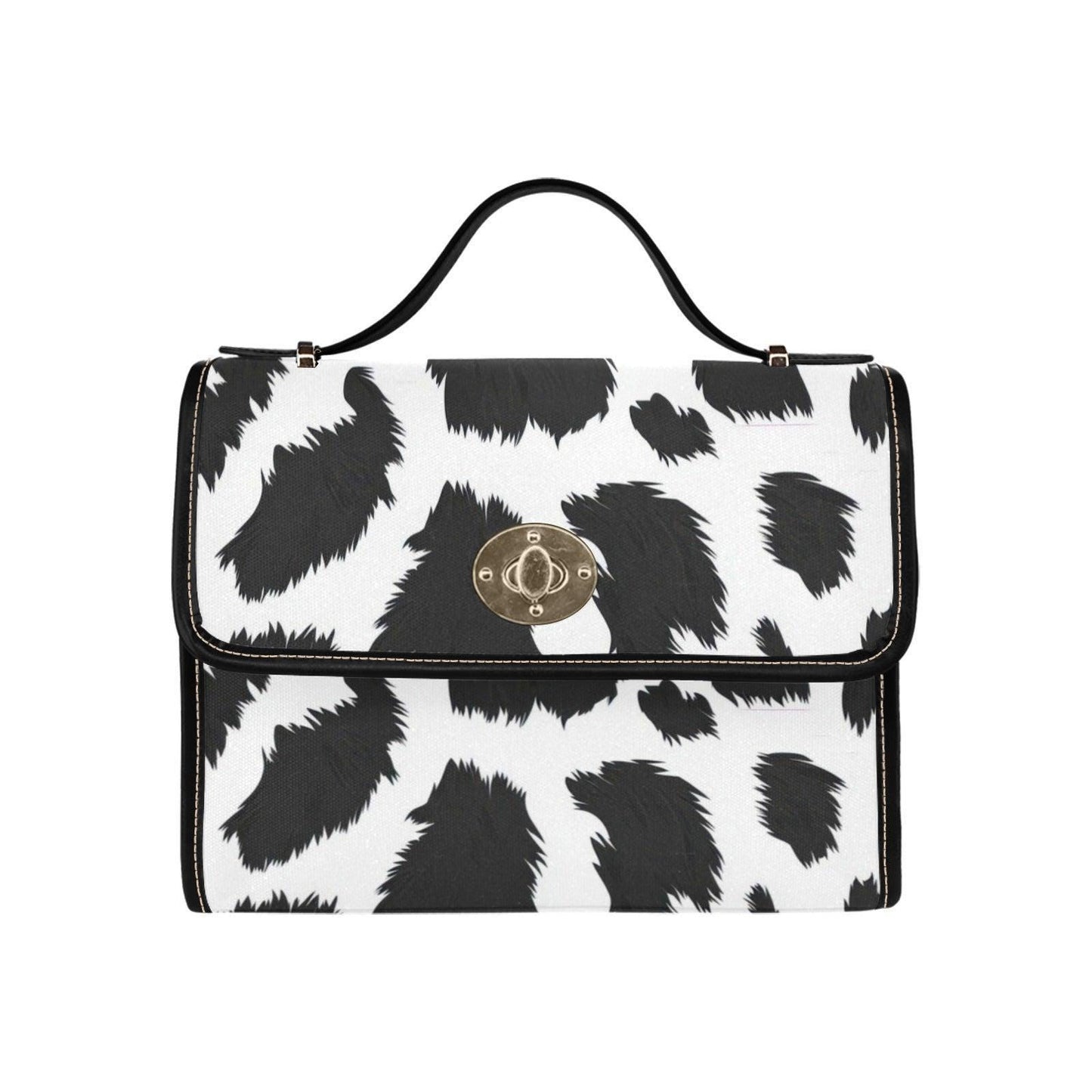 Cow Print Crossbody Bag, Faux Leather Western Purse, Animal Print Shoulder Bag, Trendy Vegan Handbag