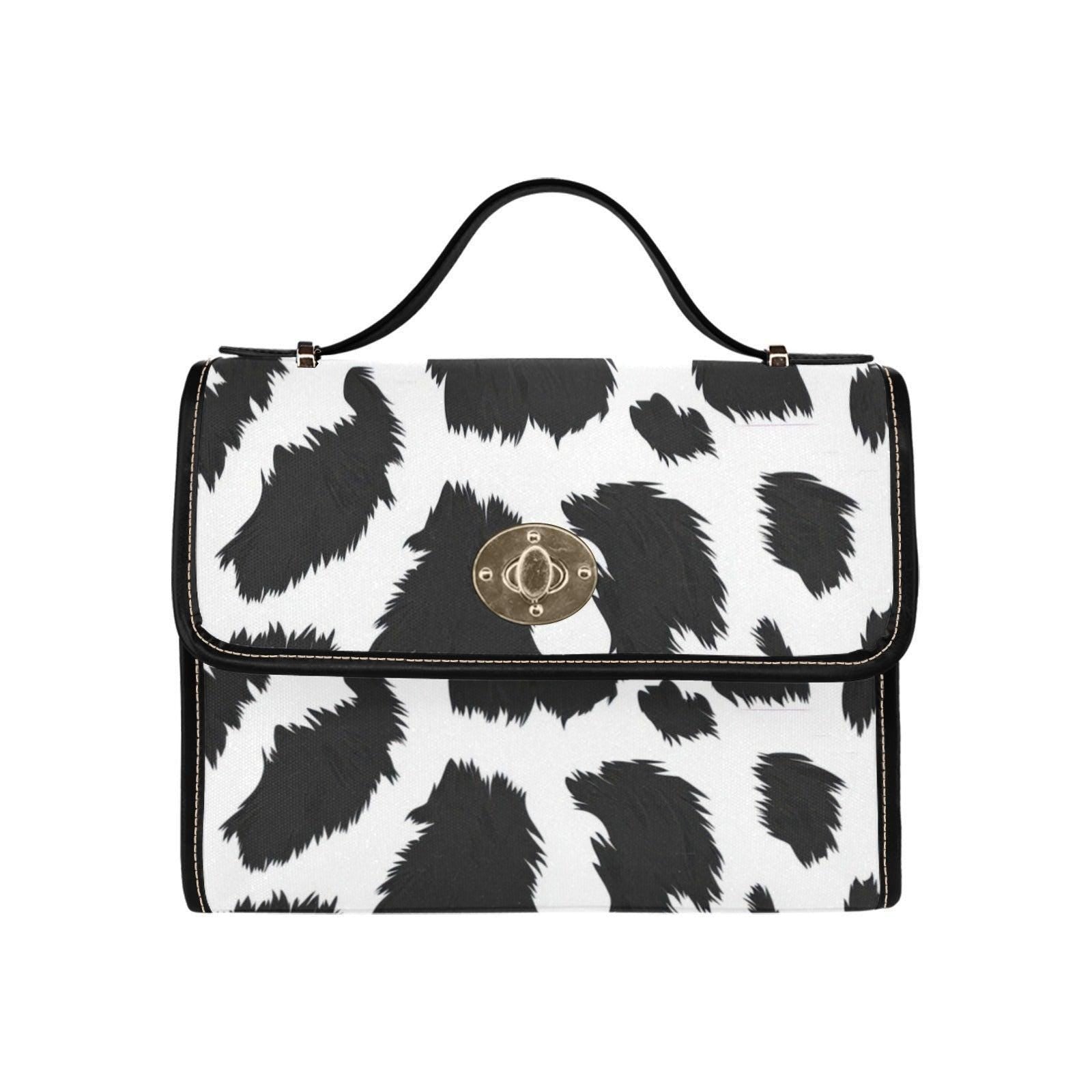 Cow Print Crossbody Bag, Faux Leather Western Purse, Animal Print Shoulder Bag, Trendy Vegan Handbag