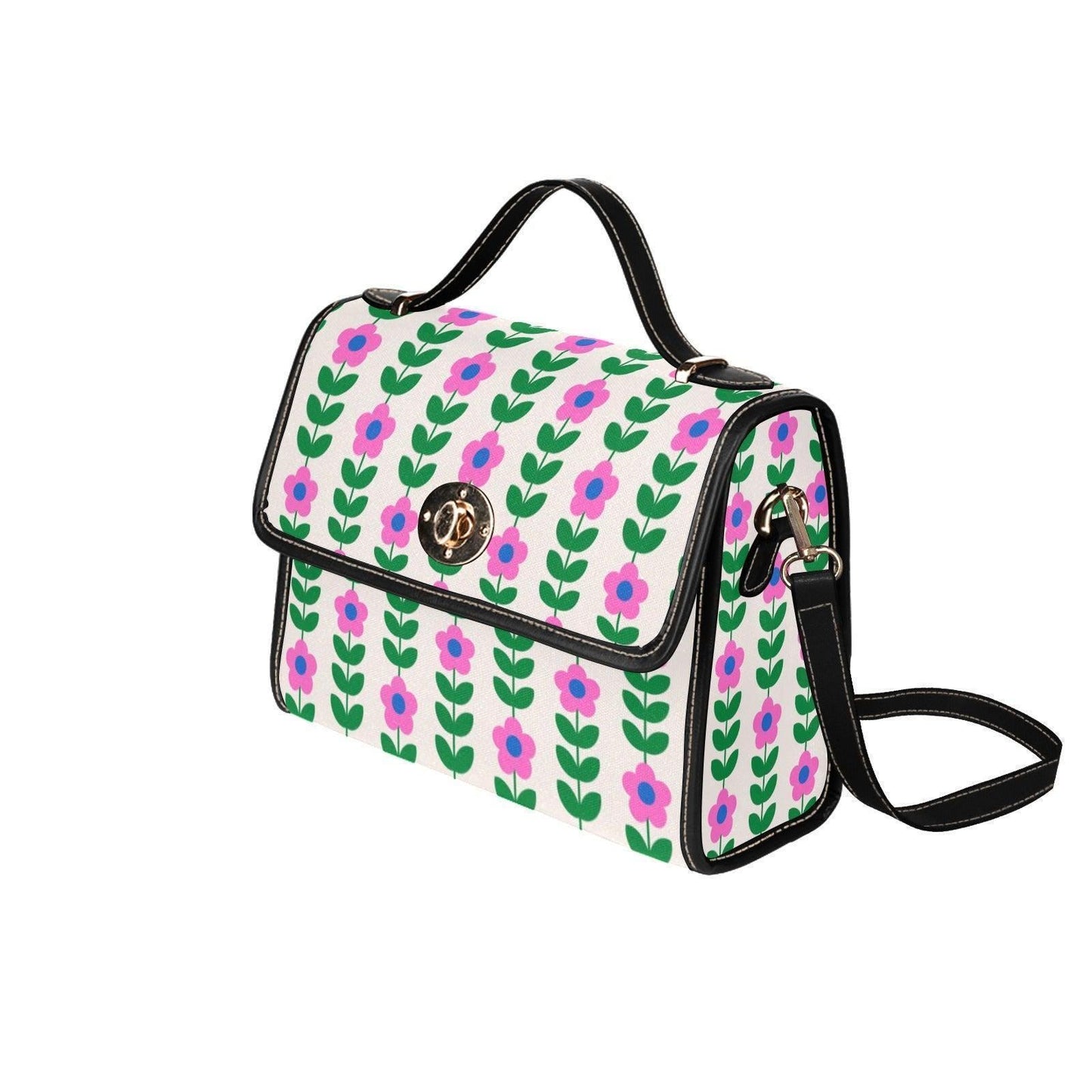 Watermelon Colorblock Tote, Retro Floral Crossbody Purse, Kawaii Summer Handbag