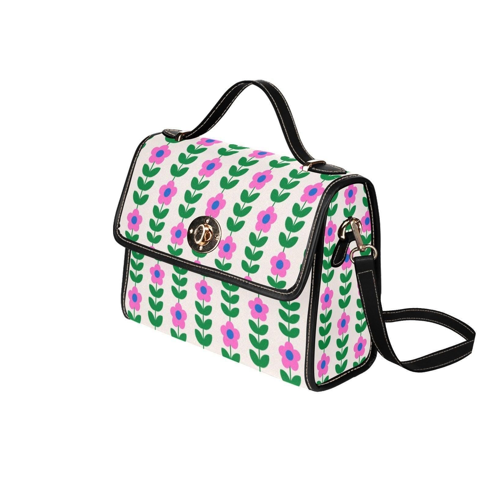 Watermelon Colorblock Tote, Retro Floral Crossbody Purse, Kawaii Summer Handbag