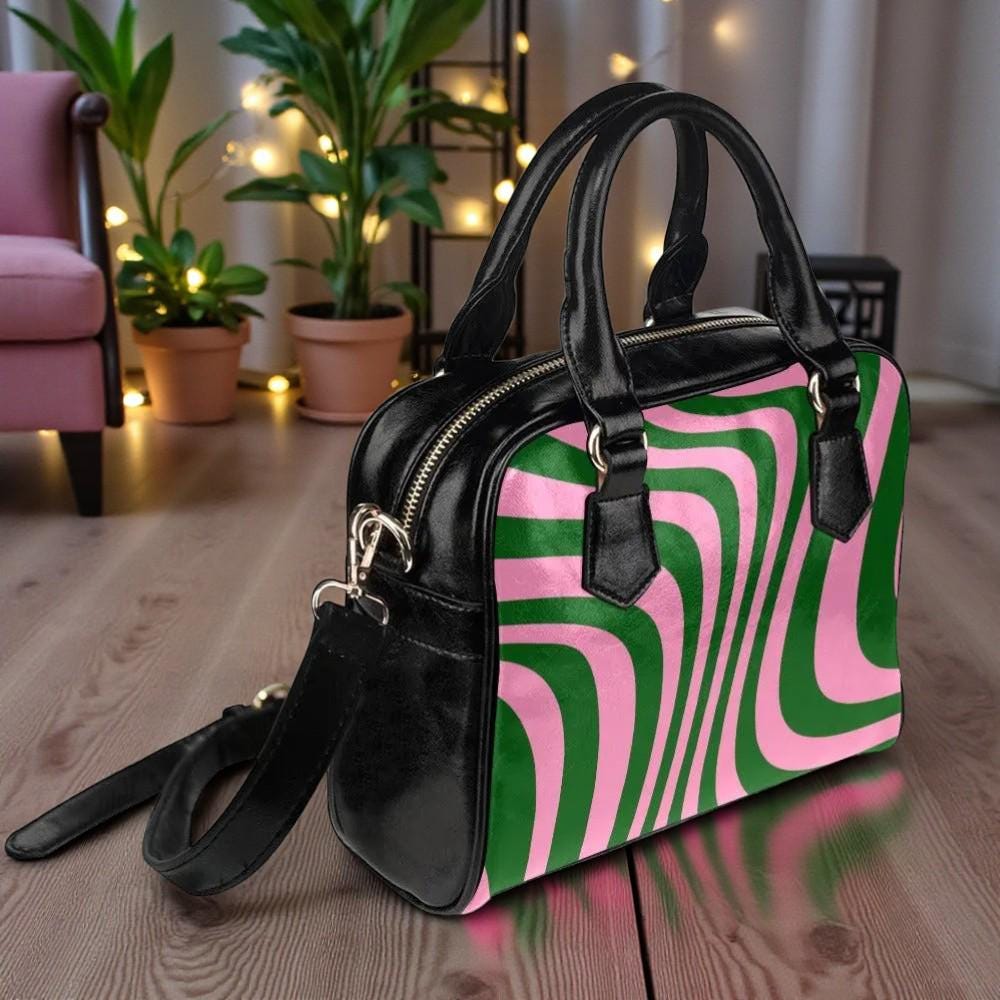 Pink Cow Print Shoulder Bag, Pastel Mini Satchel Purse, Y2K Cute Fashion Bag, Trendy Aesthetic Crossbody