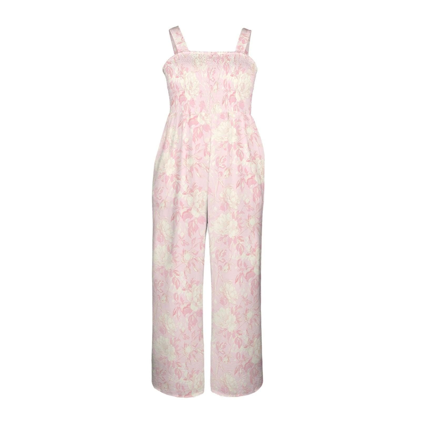 Blush Floral Jumpsuit for Women, Pink Peony Romper, Bridal Weekend Outfit, Feminine Honeymoon Look