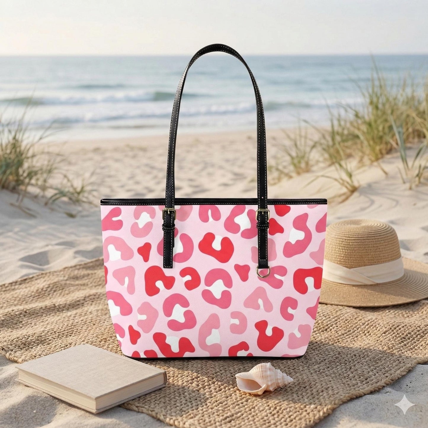 Blush Cheetah Tote Bag, Pink Animal Print Shoulder Purse, Cute Everyday Carryall, Girly Outfit Handbag