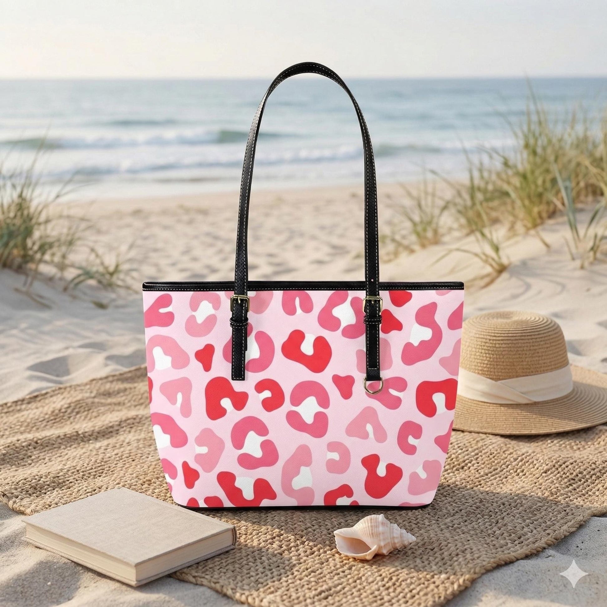 Blush Cheetah Tote Bag, Pink Animal Print Shoulder Purse, Cute Everyday Carryall, Girly Outfit Handbag