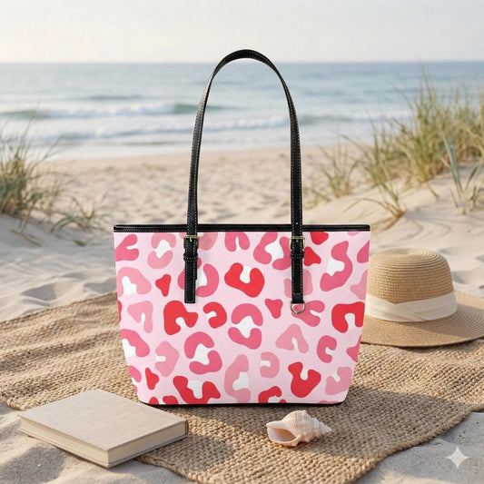 Blush Cheetah Tote Bag, Pink Animal Print Shoulder Purse, Cute Everyday Carryall, Girly Outfit Handbag