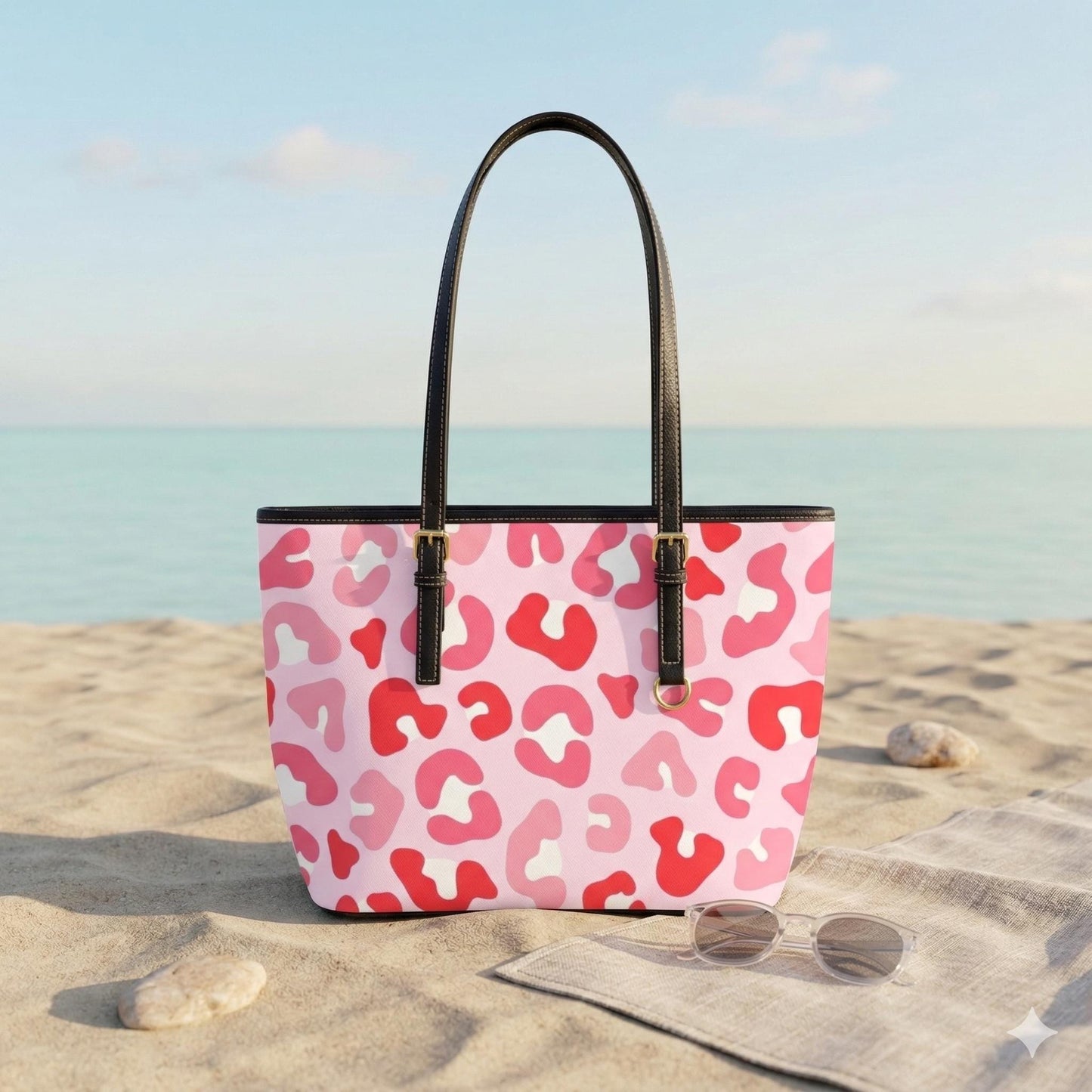 Blush Cheetah Tote Bag, Pink Animal Print Shoulder Purse, Cute Everyday Carryall, Girly Outfit Handbag
