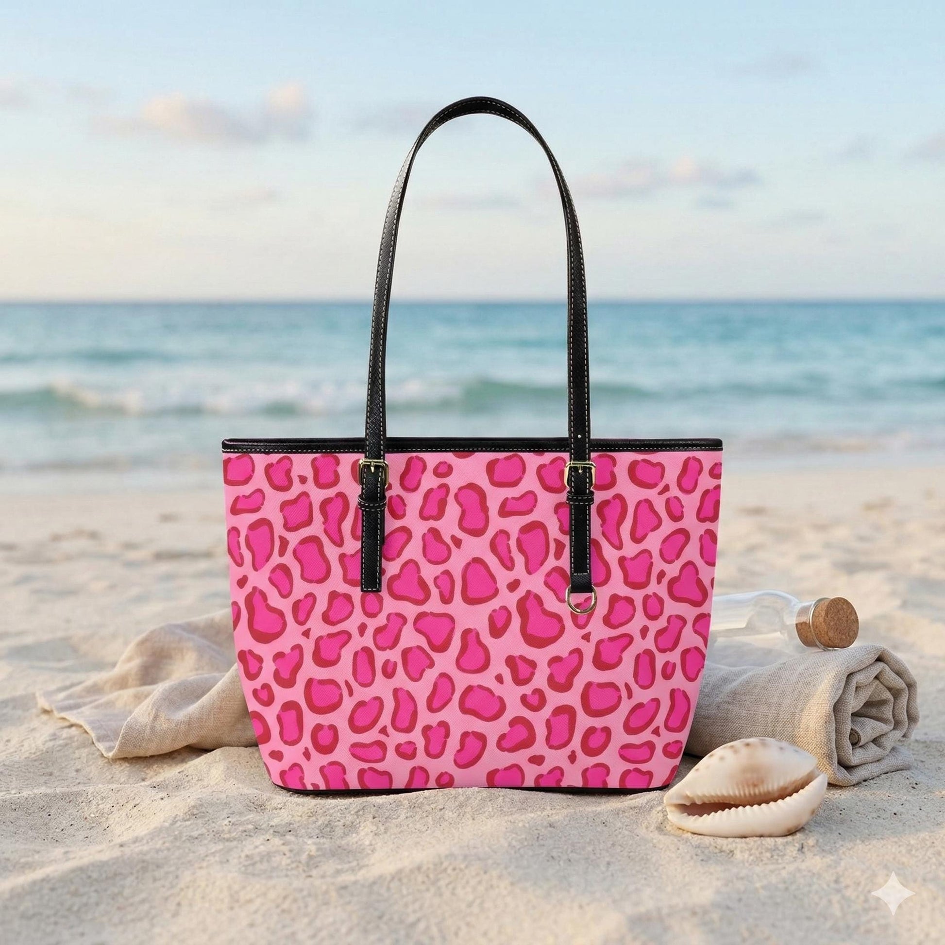 Fuchsia Spotted Tote Purse, Bold Pink Shoulder Bag, Trend Driven Statement Carryall, Weekend Fashion Handbag
